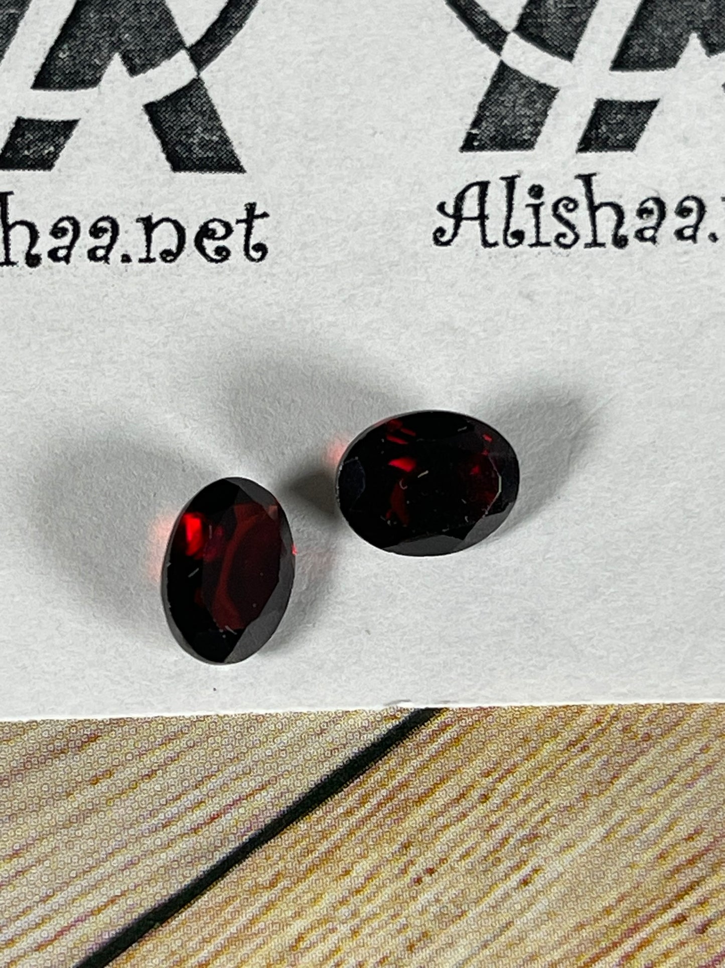 Faceted Red Garnet- Natural Dark Red VVS Oval Cut - 2pc Stone Lot - 4.10Ct TW