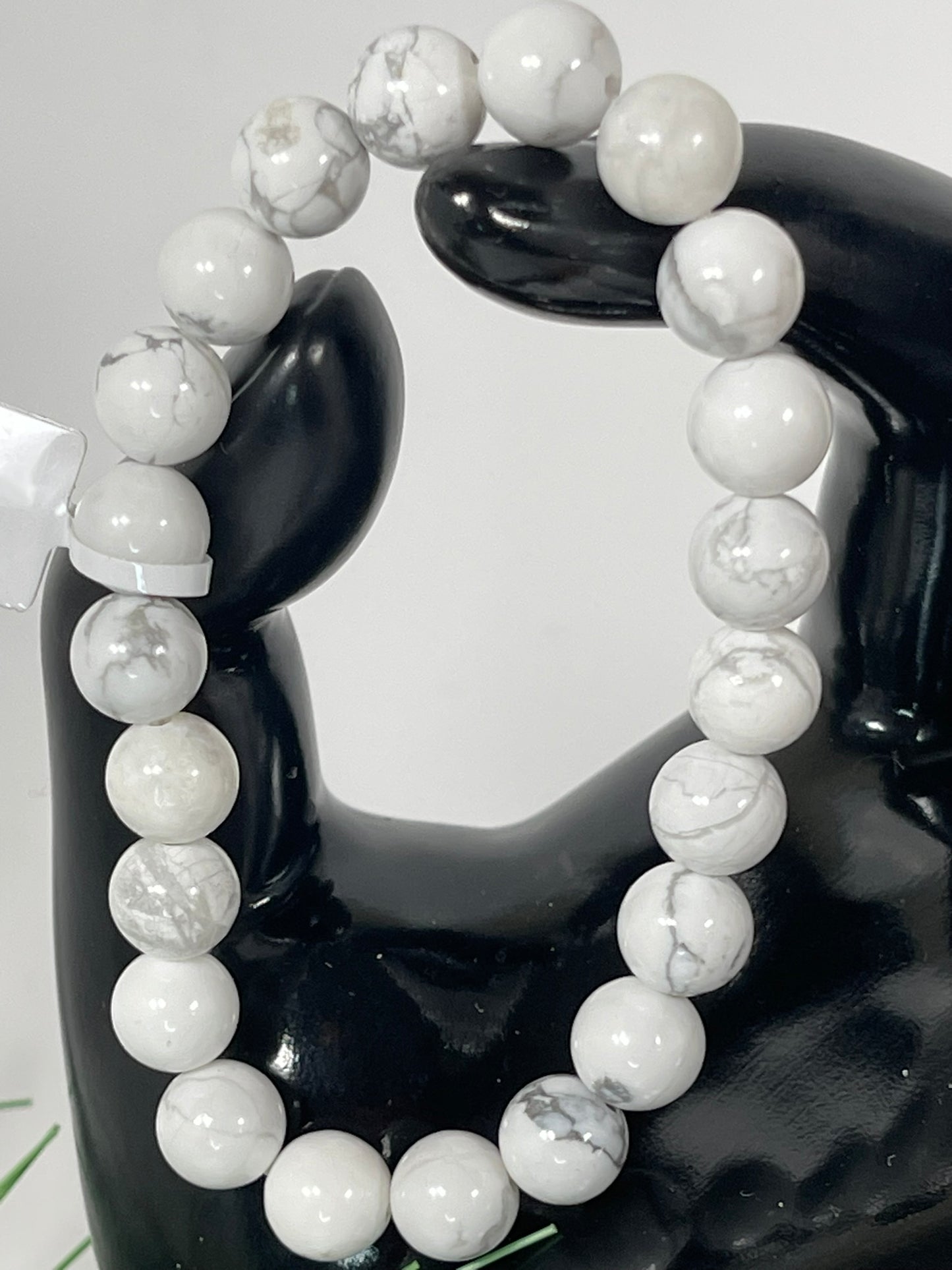 Bracelet - Natural Stone White Howlite 8mm Round Bracelet