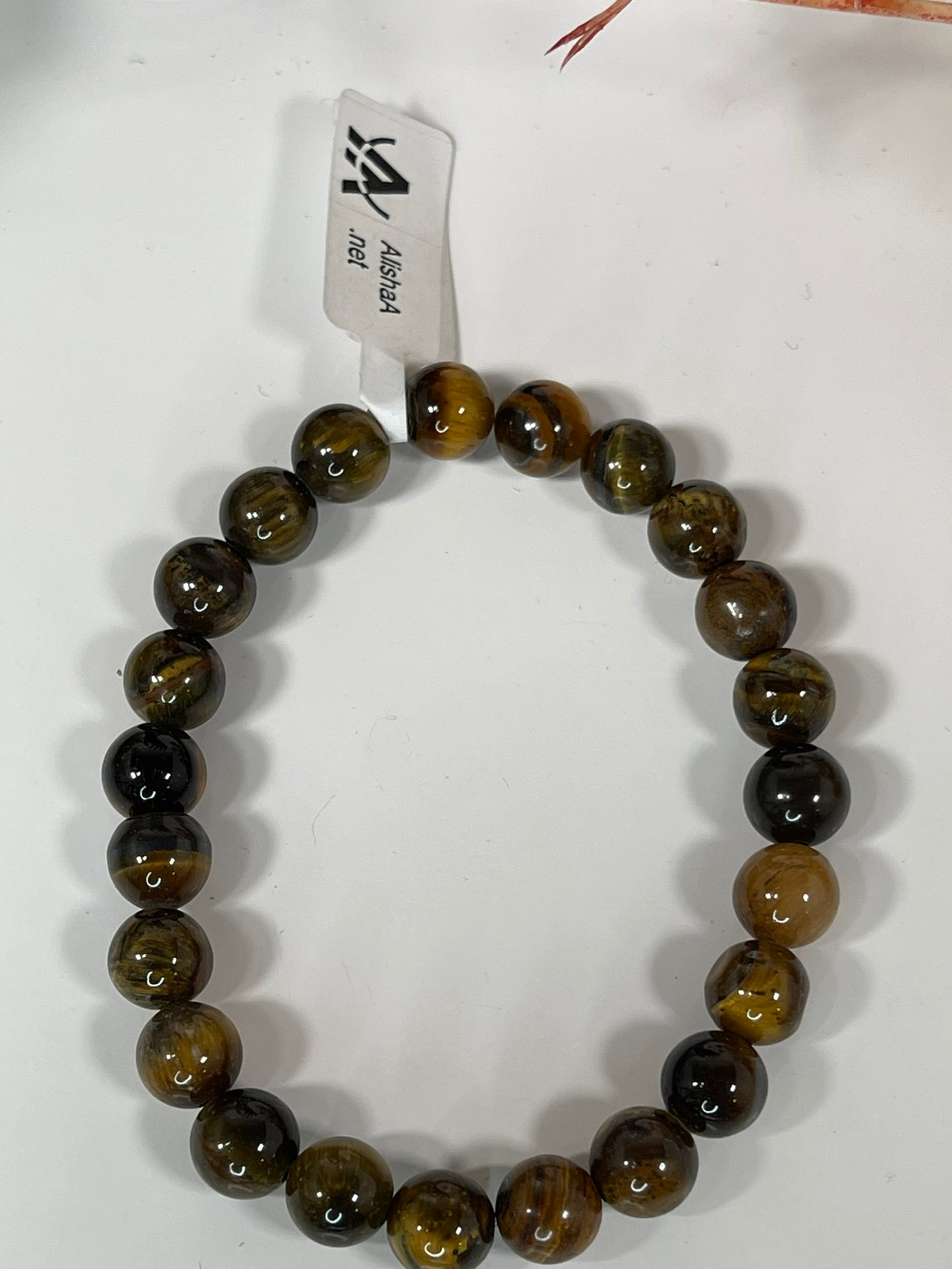 Bracelet - Natural Stone Yellow Tiger Eye 8mm Round Bracelet