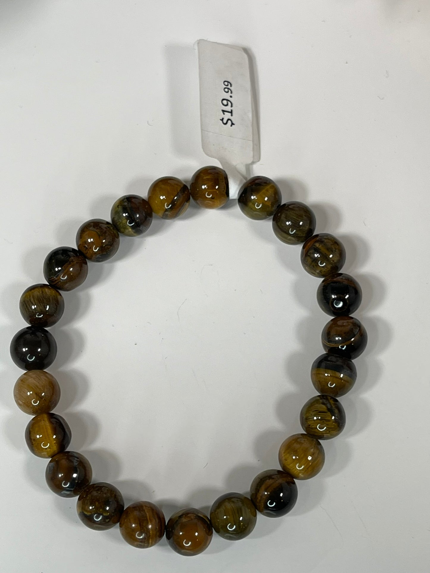 Bracelet - Natural Stone Yellow Tiger Eye 8mm Round Bracelet