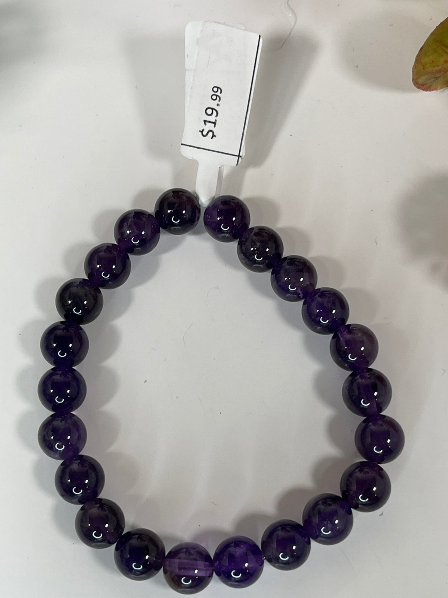 Bracelet - Natural Stone - Purple Striped Agate - 8mm Round Bracelet