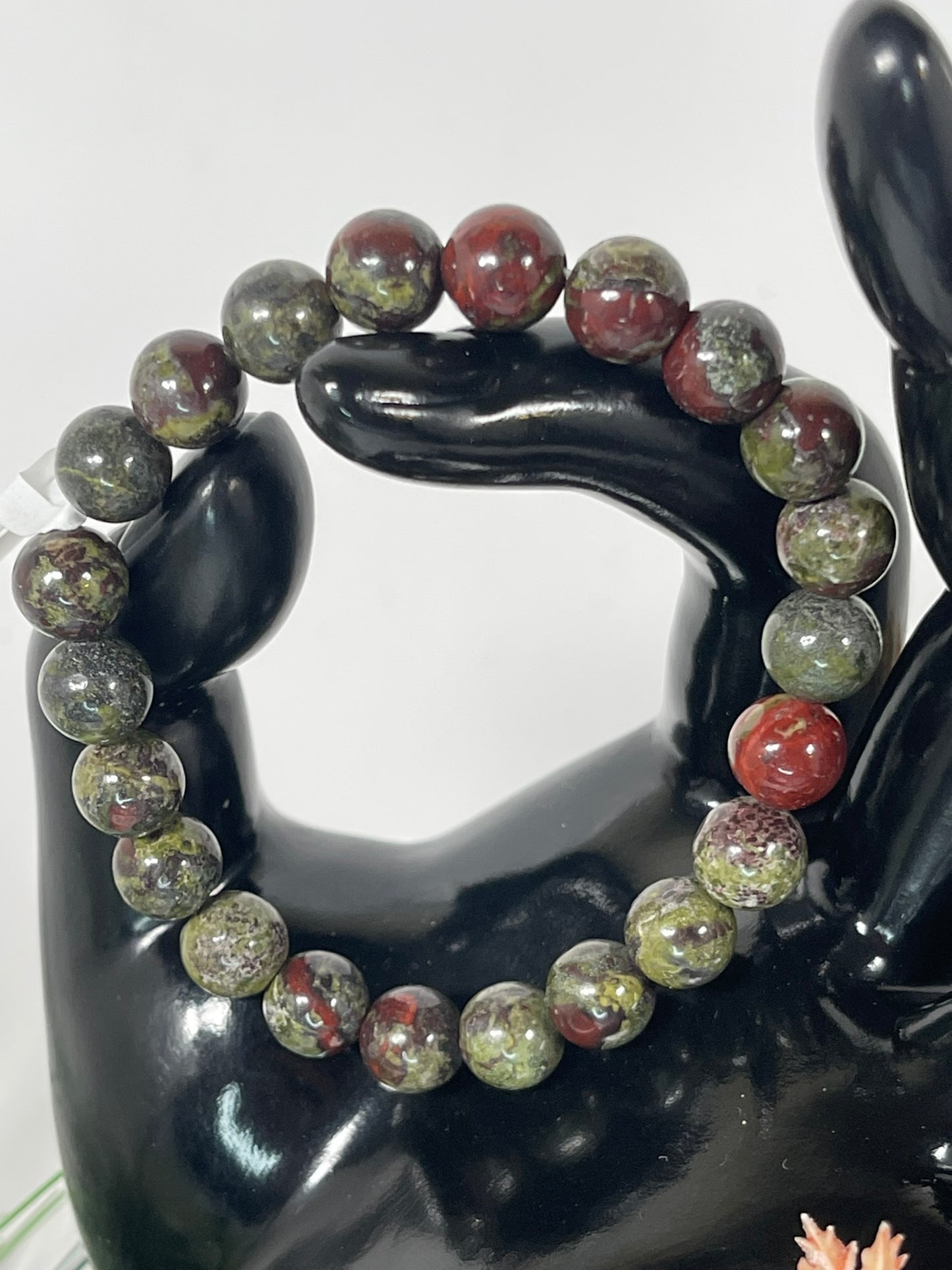 Bracelet - Natural Stone Crystal - Dragon Blood - 8mm Round Bracelet