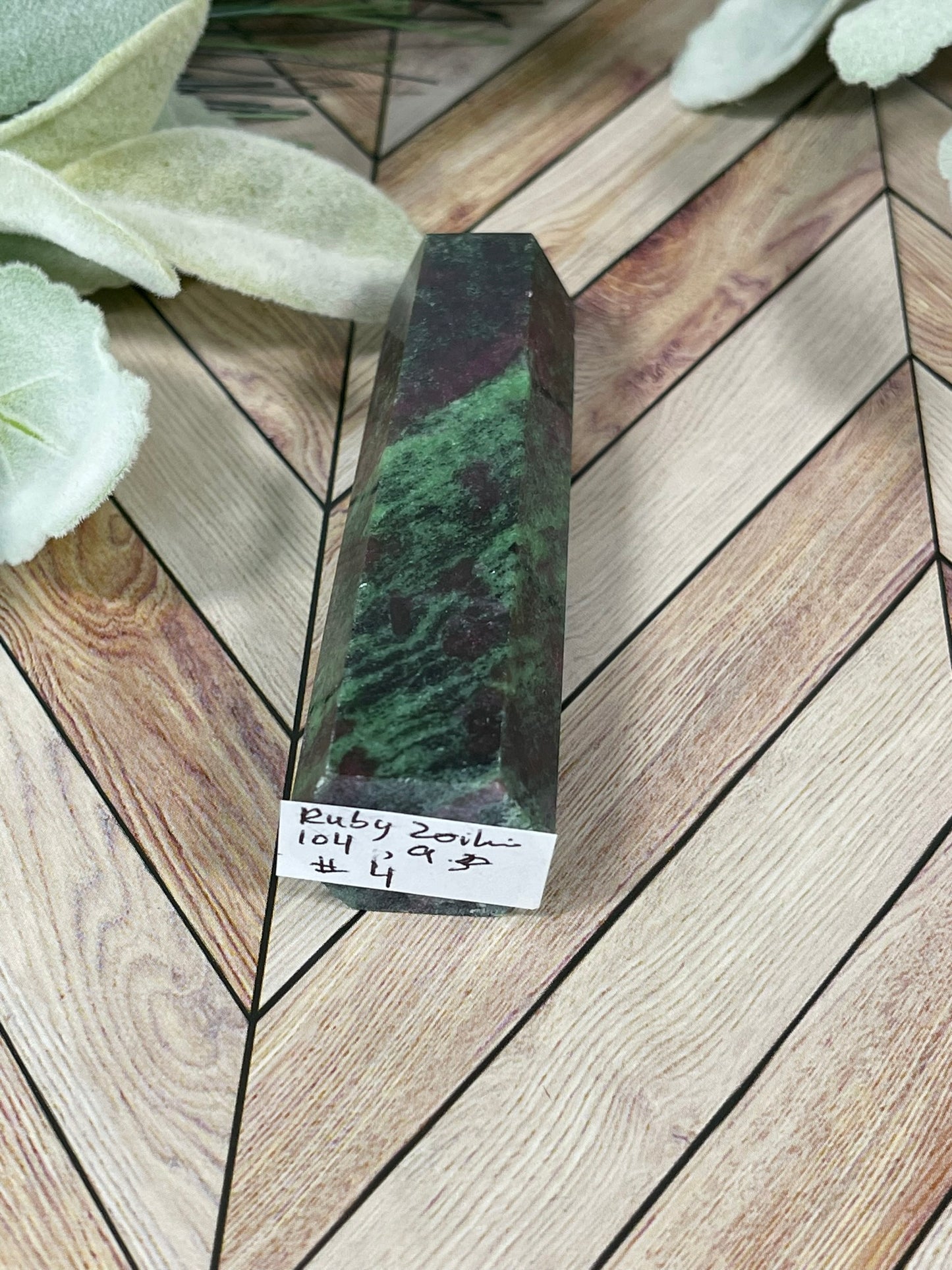 Tower - Rub Zoisite Jasper Natural Stone Crystal Obelisk Point - 104g