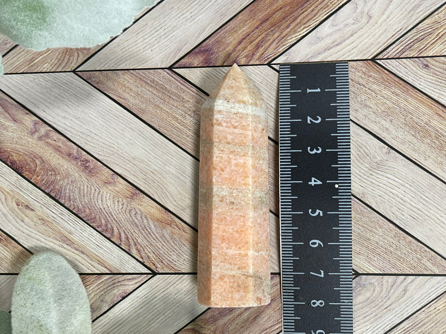 Tower - Sun Sunstone Jasper Natural Stone Crystal Obelisk Point - 58g