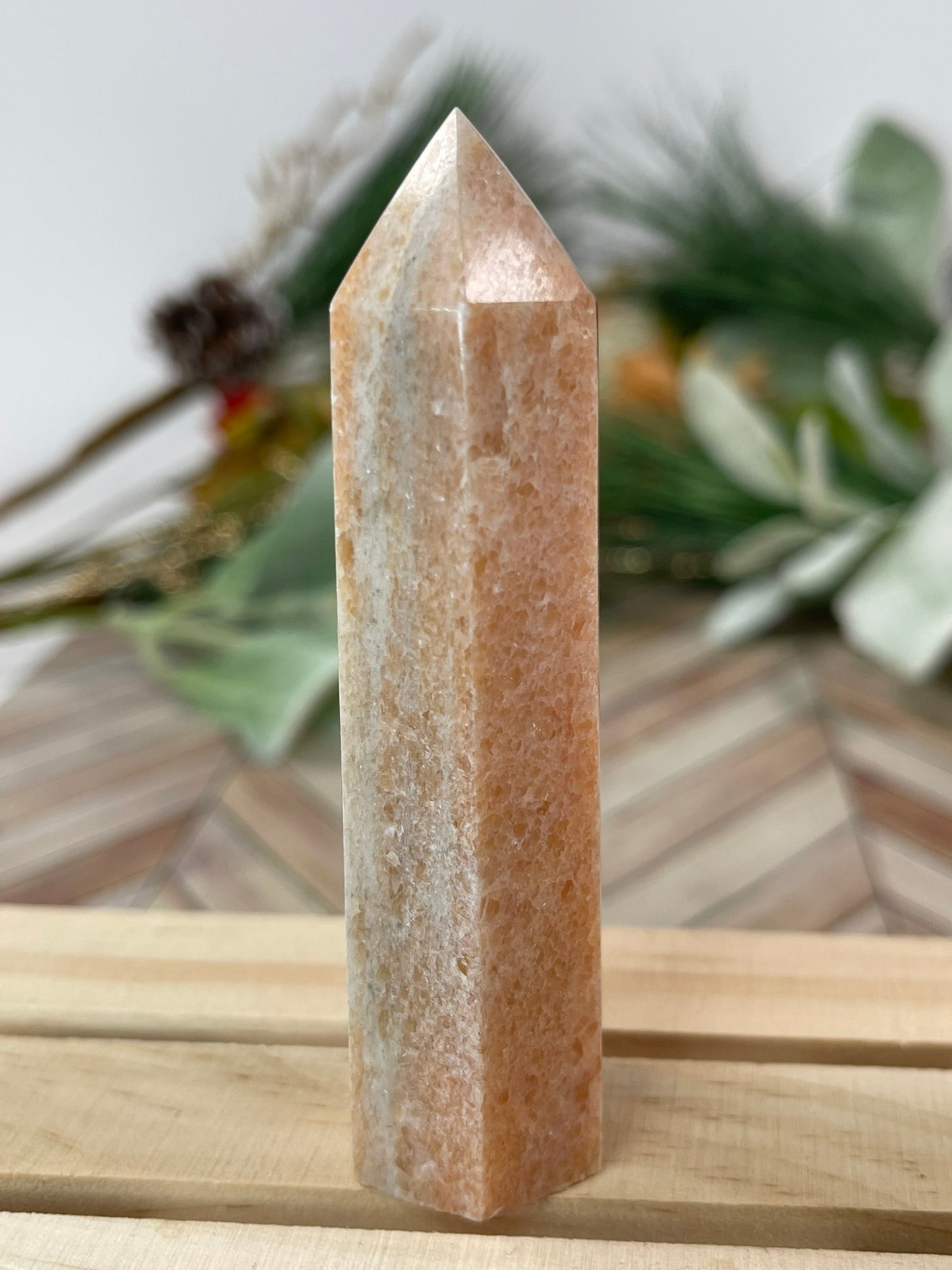 Tower - Sun Sunstone Jasper Natural Stone Crystal Obelisk Point - 84g