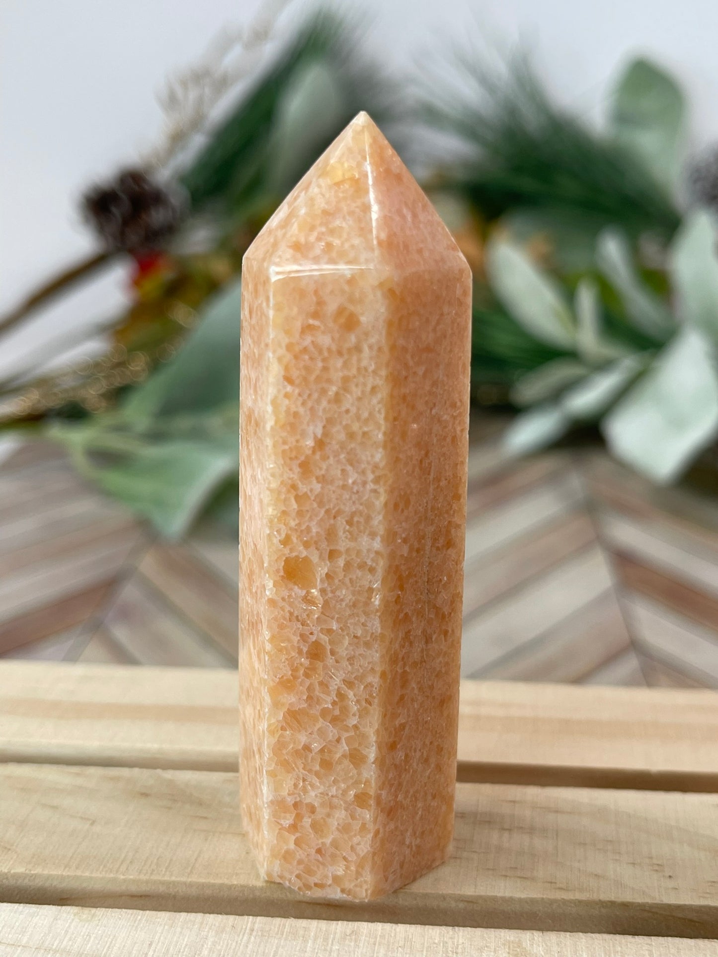 Tower - Sun Sunstone Jasper Natural Stone Crystal Obelisk Point - 75g