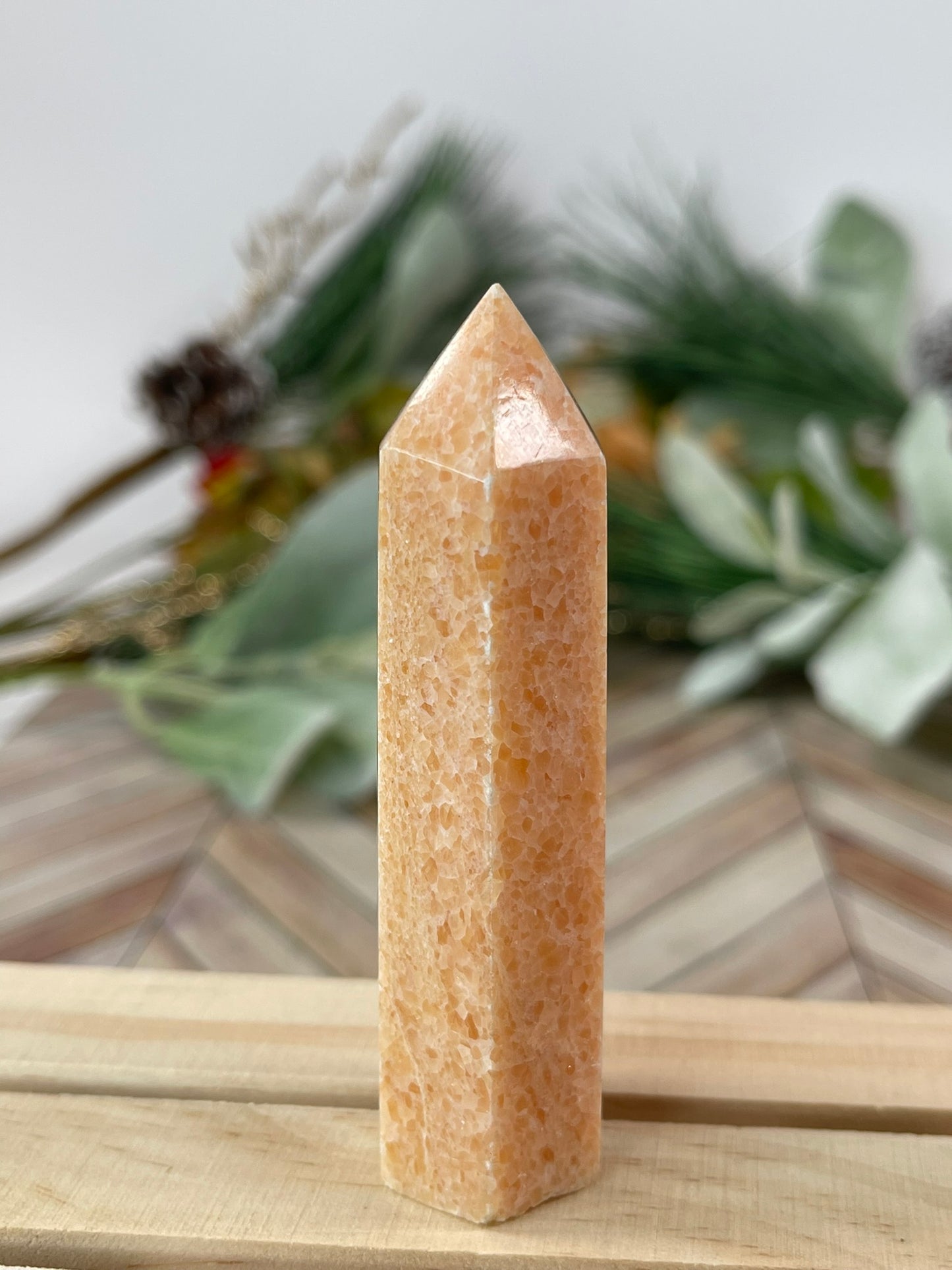 Tower - Sun Sunstone Jasper Natural Stone Crystal Obelisk Point - 75g