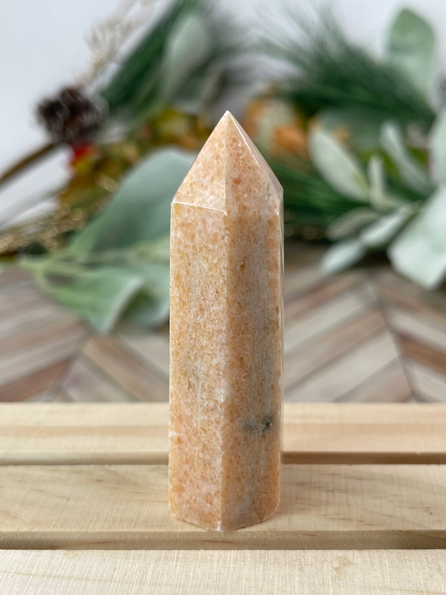 Tower - Sun Sunstone Jasper Natural Stone Crystal Obelisk Point - 60g