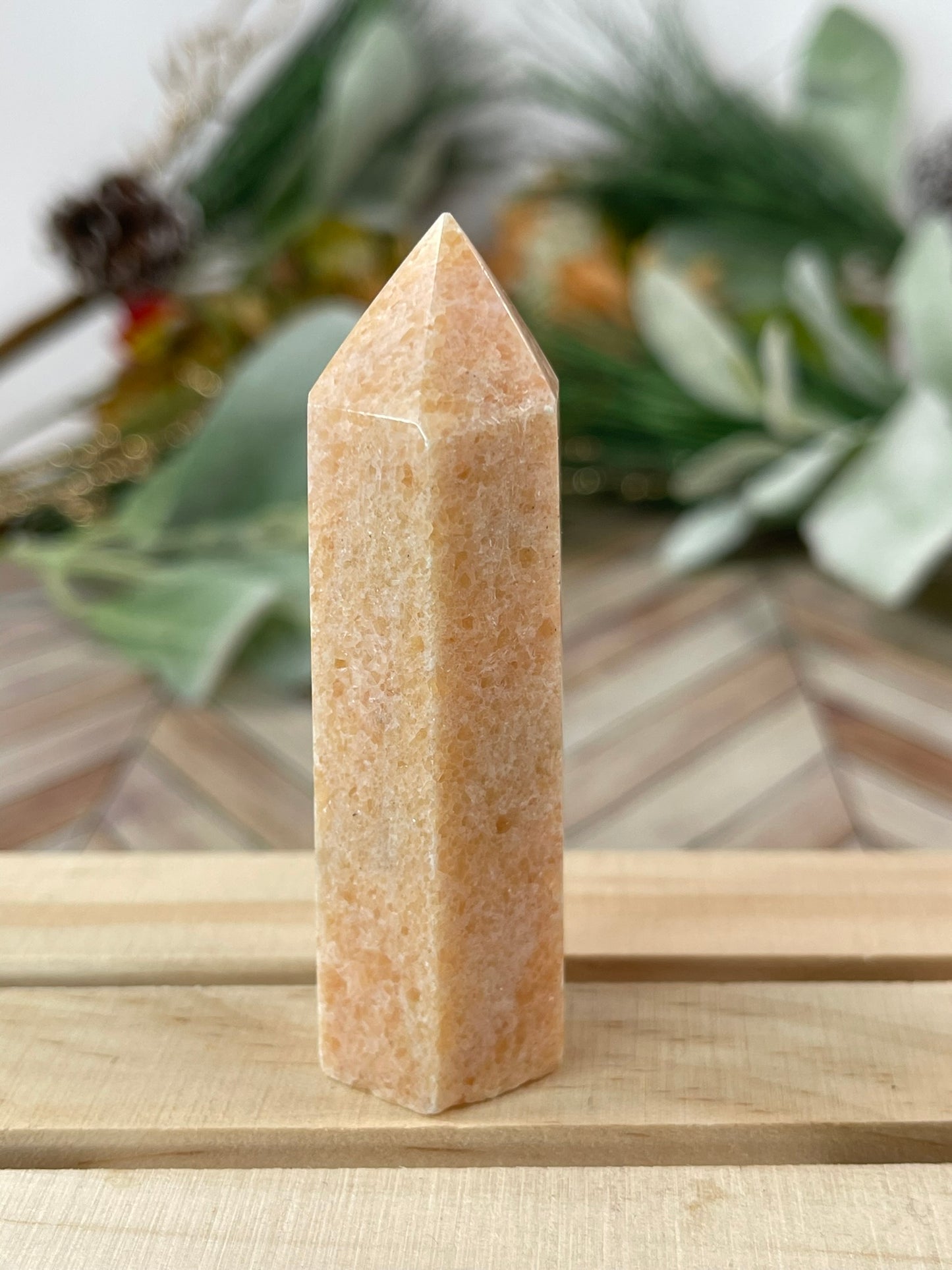 Tower - Sun Sunstone Jasper Natural Stone Crystal Obelisk Point - 60g