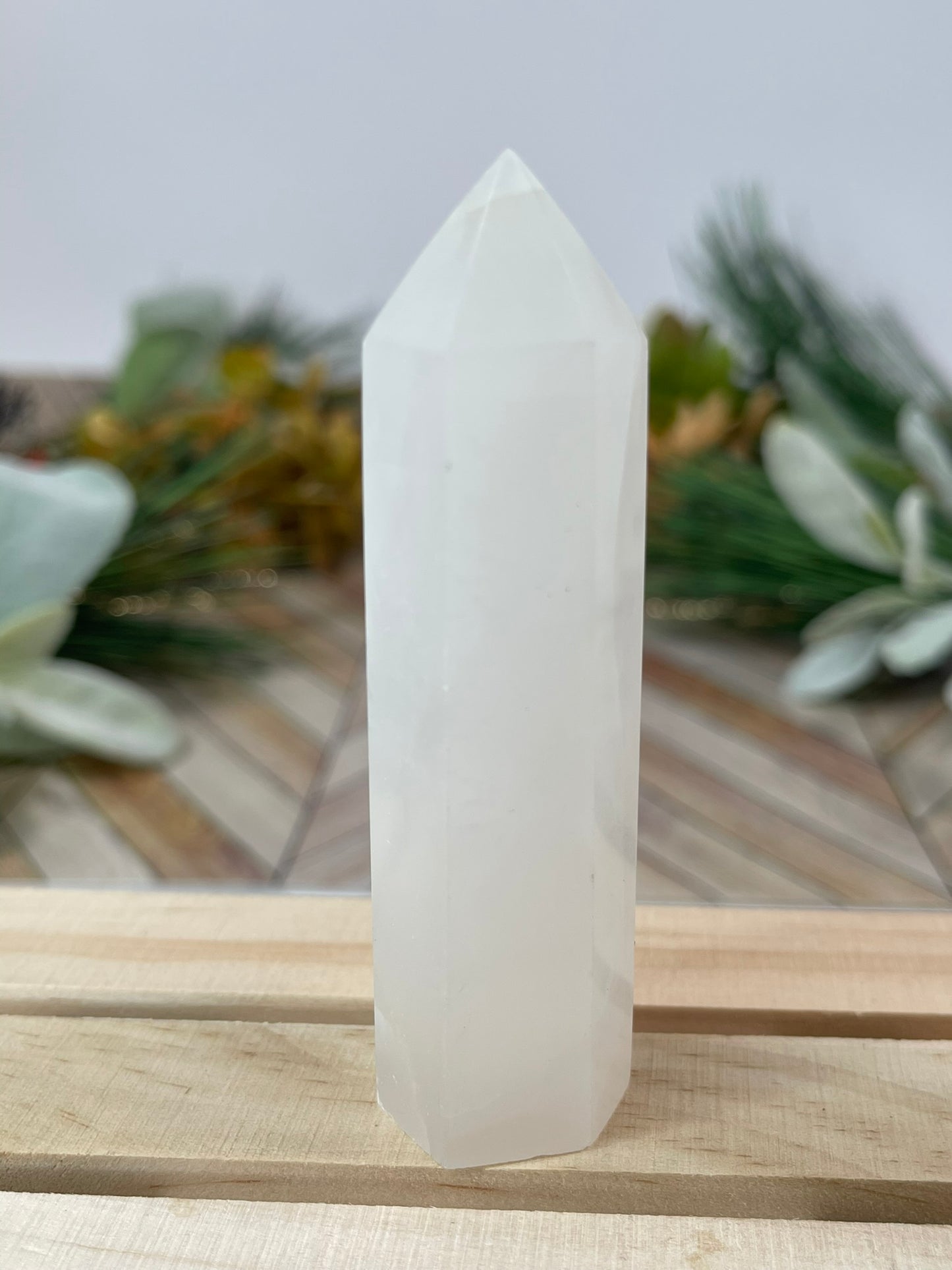 Tower - Natural Afghanistan Calcite Quartz Crystal Jasper Obelisk Point Tower - 87g - 9cm