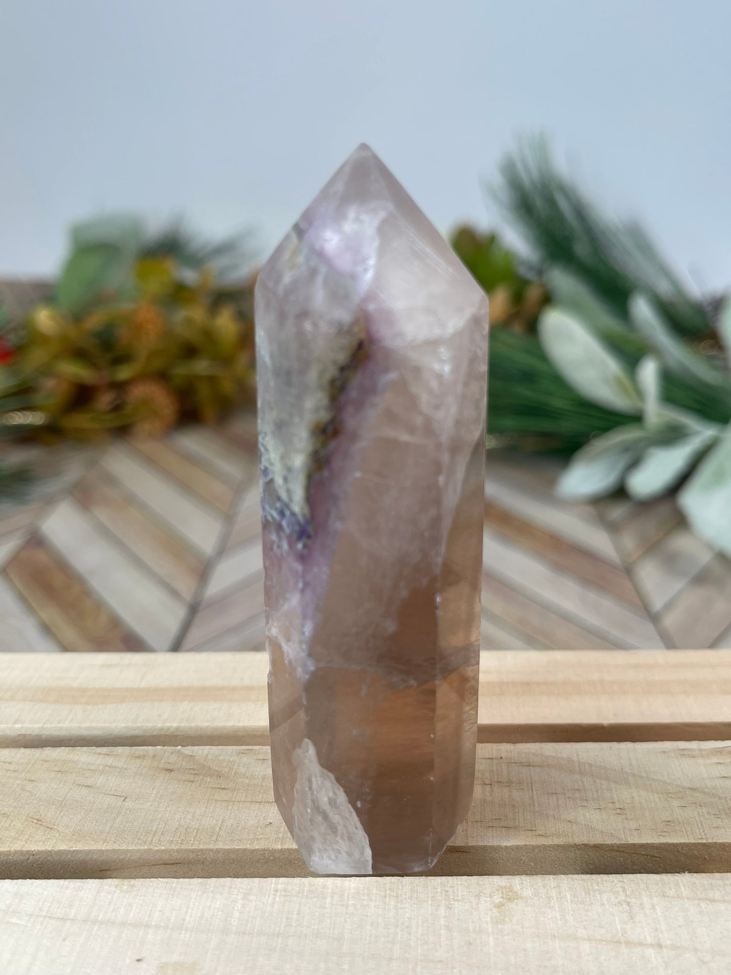 Tower - Rainbow Fluorite Natural Stone Jasper Crystal Obelisk Point - 113g