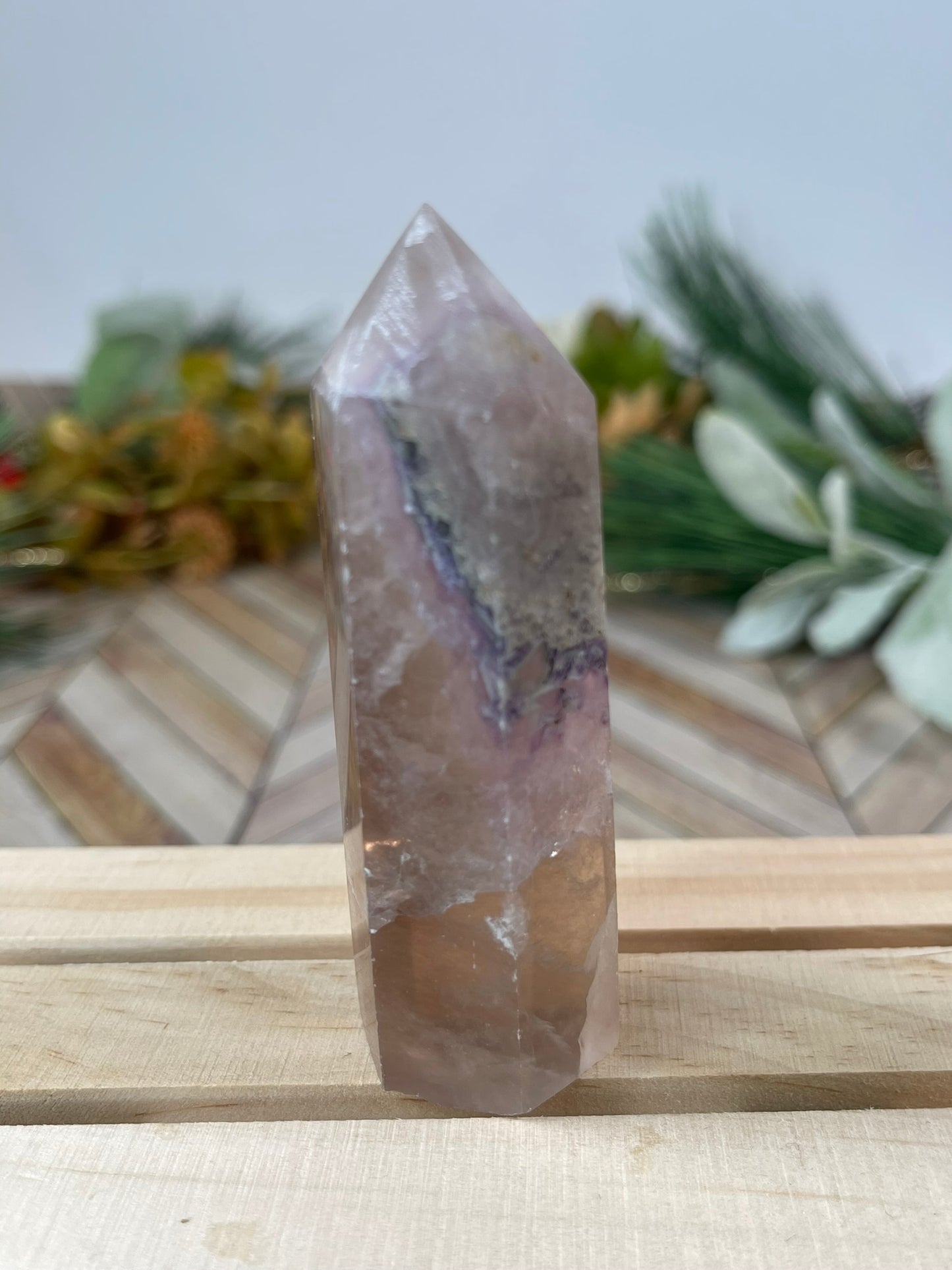 Tower - Rainbow Fluorite Natural Stone Jasper Crystal Obelisk Point - 113g