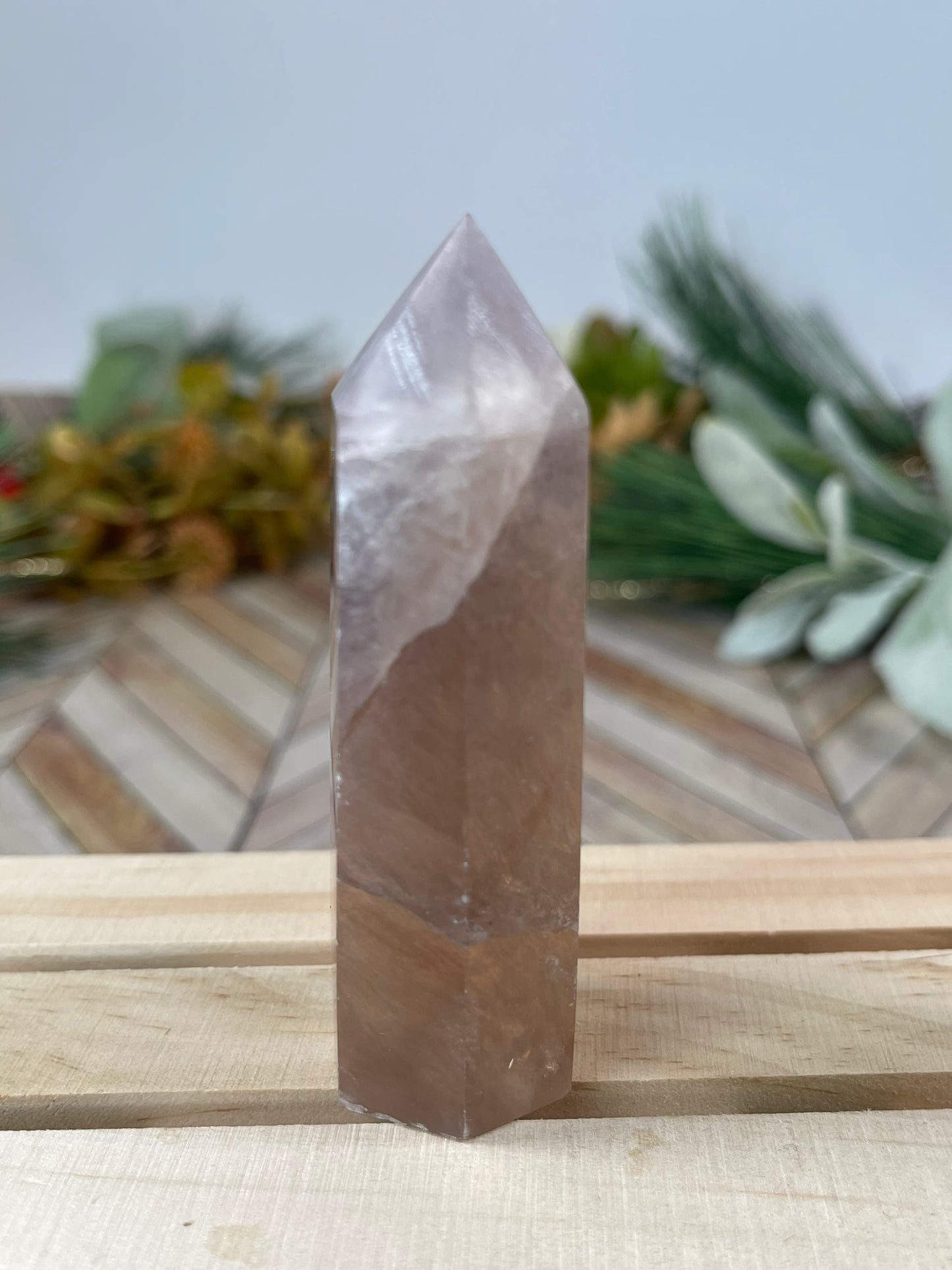 Tower - Rainbow Fluorite Natural Stone Jasper Crystal Obelisk Point - 113g