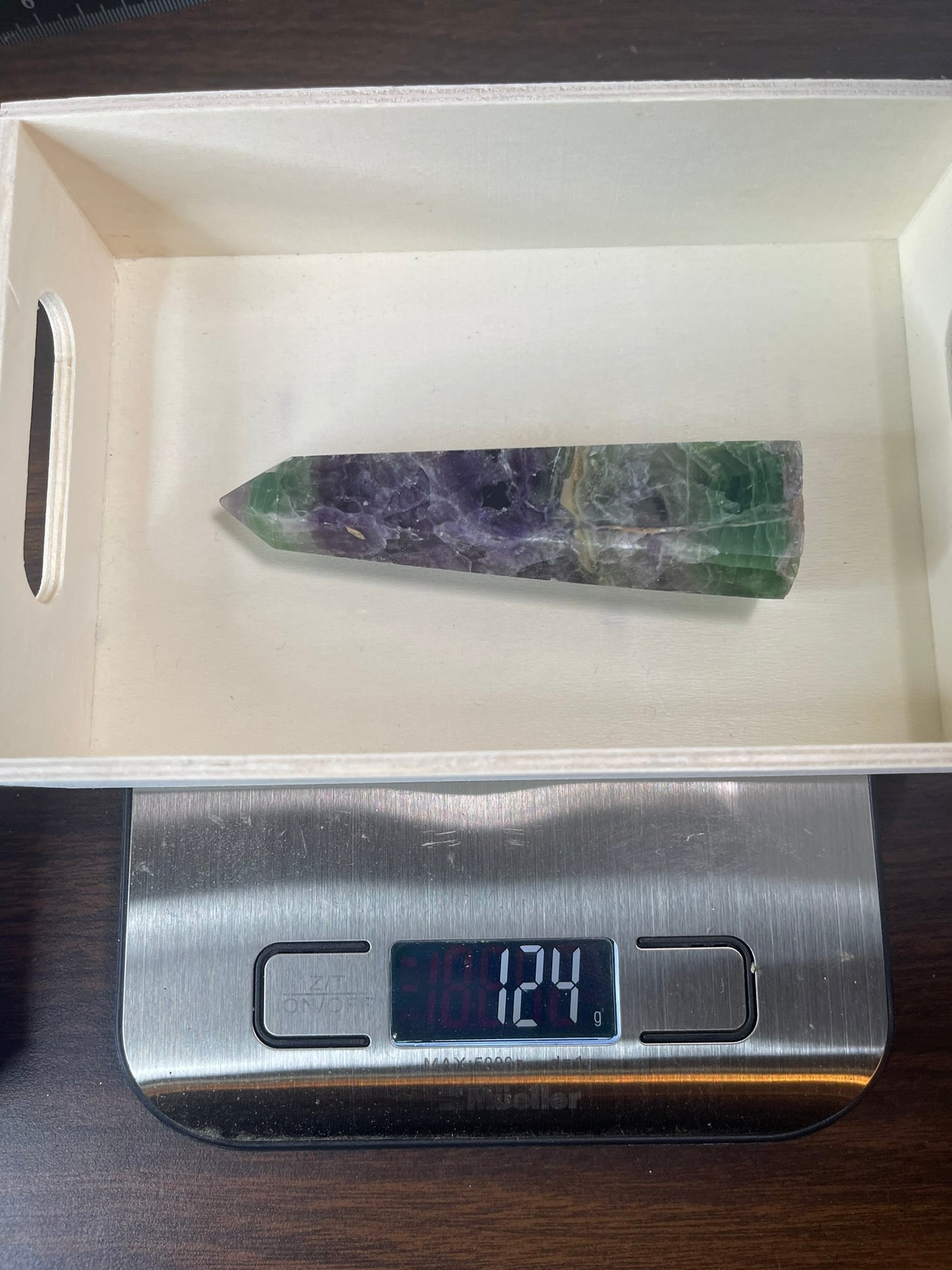 Tower - Rainbow Fluorite Natural Stone Jasper Crystal Obelisk Point - 124g