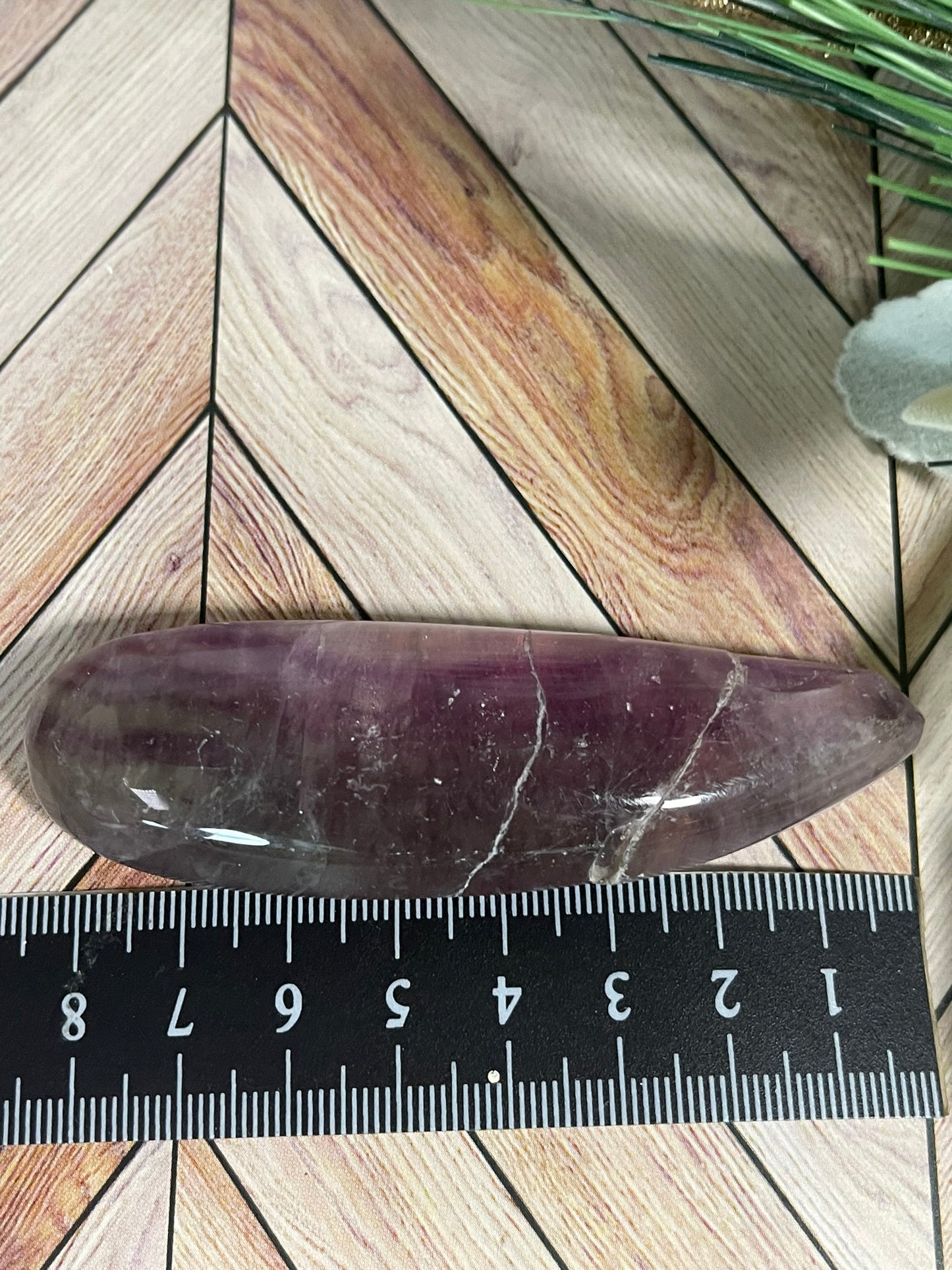 Palm Stone - Natural Polished Rainbow Flourite Crystal - 62g