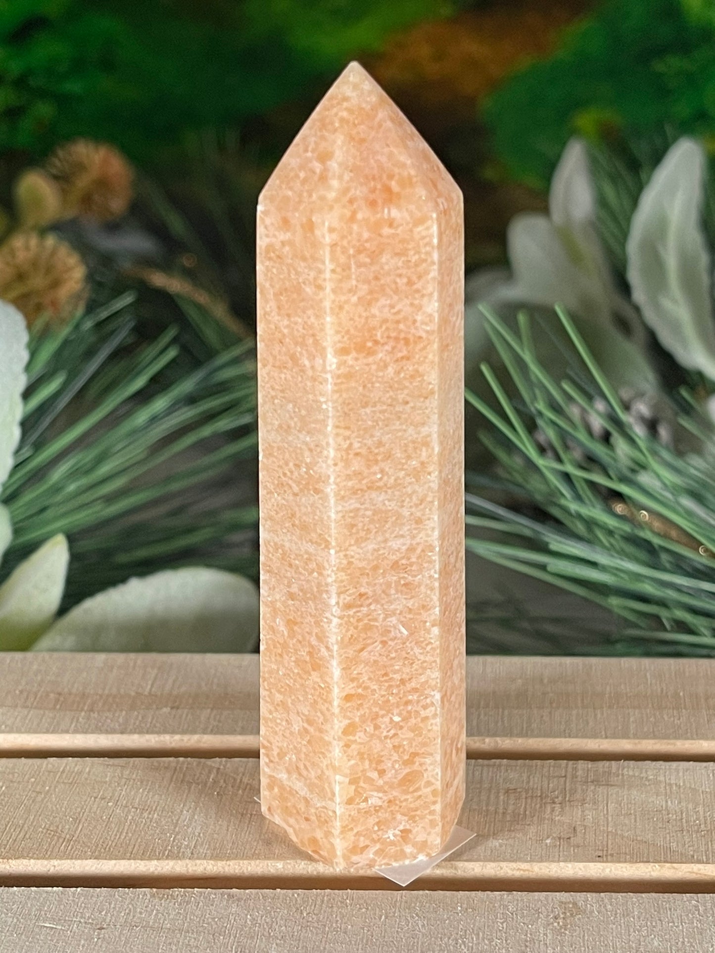 Tower - Sun Stone Sunstone Natural Stone Jasper Crystal Obelisk Point - 85g