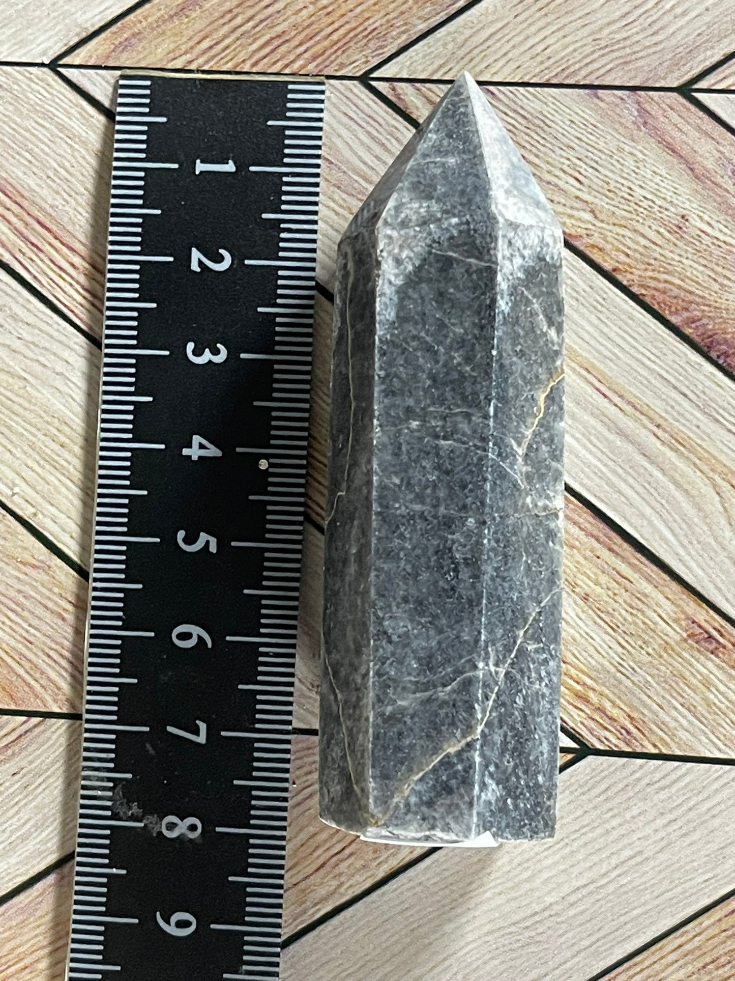 Tower - Gray Jasper Grey Natural Stone Crystal Obelisk Point - 63g