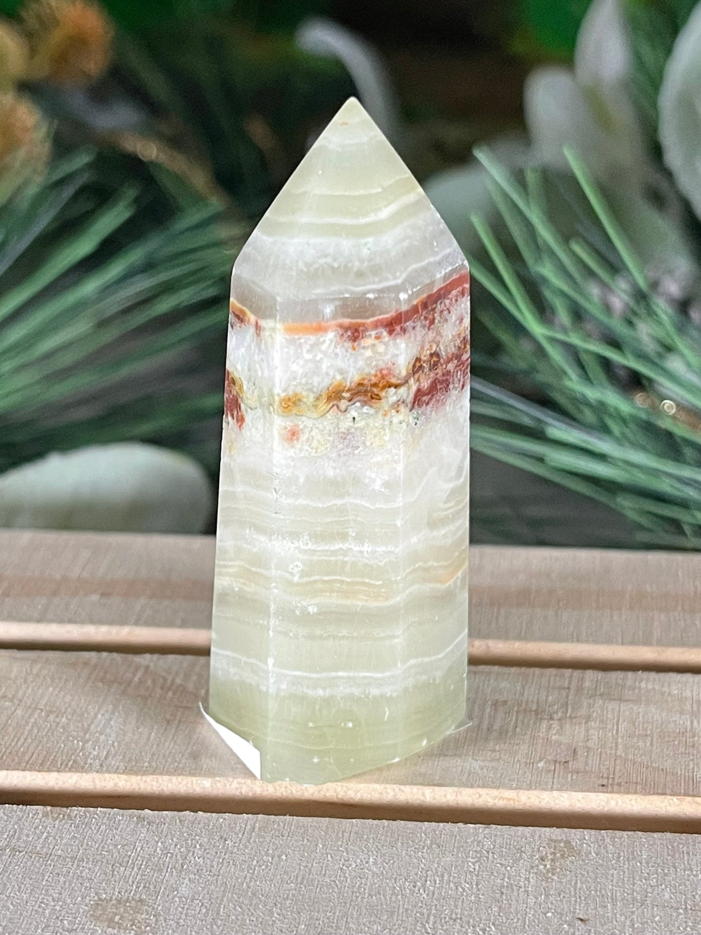 Tower - Afghanistan Calcite Natural Stone Jasper Quartz Crystal Obelisk Point - 48g