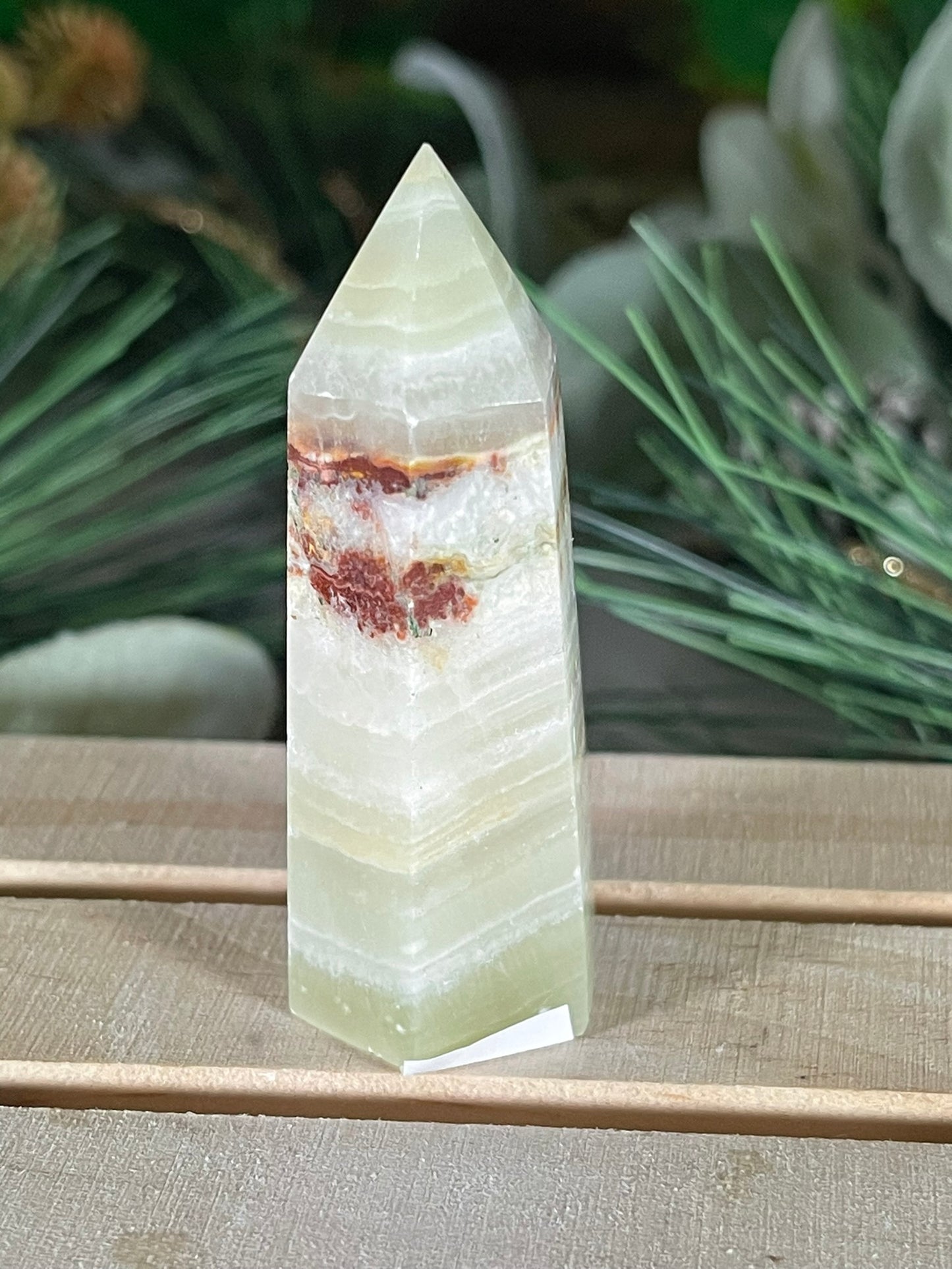 Tower - Afghanistan Calcite Natural Stone Jasper Quartz Crystal Obelisk Point - 48g