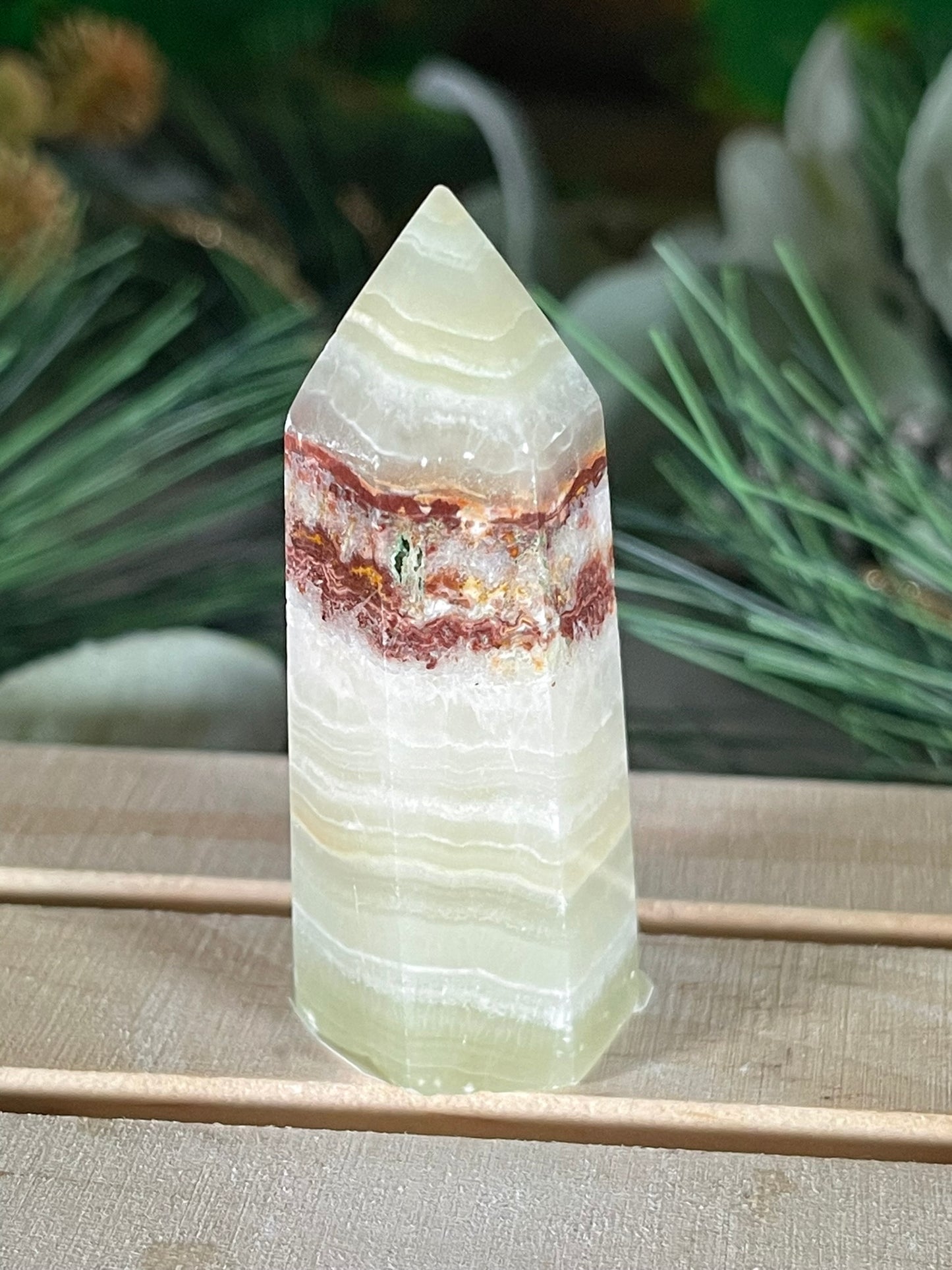 Tower - Afghanistan Calcite Natural Stone Jasper Quartz Crystal Obelisk Point - 48g