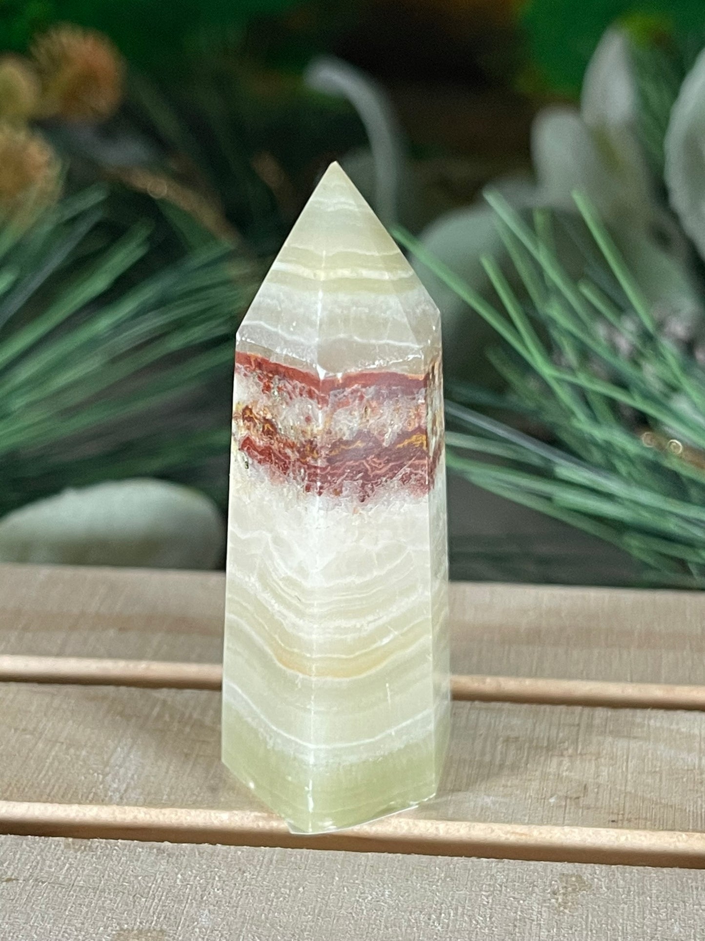 Tower - Afghanistan Calcite Natural Stone Jasper Quartz Crystal Obelisk Point - 48g