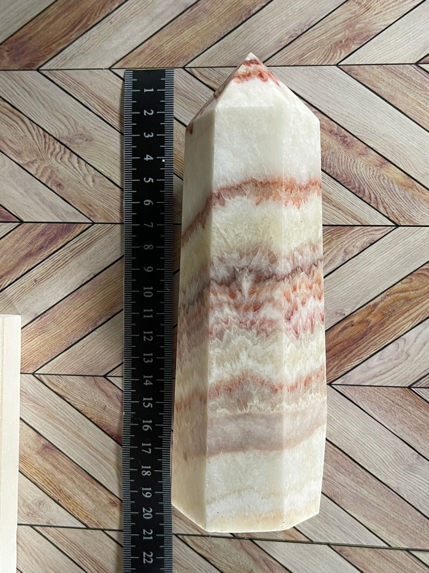 Tower - Pork Stone Jasper Natural Stone Quartz Crystal Obelisk Point - 949g