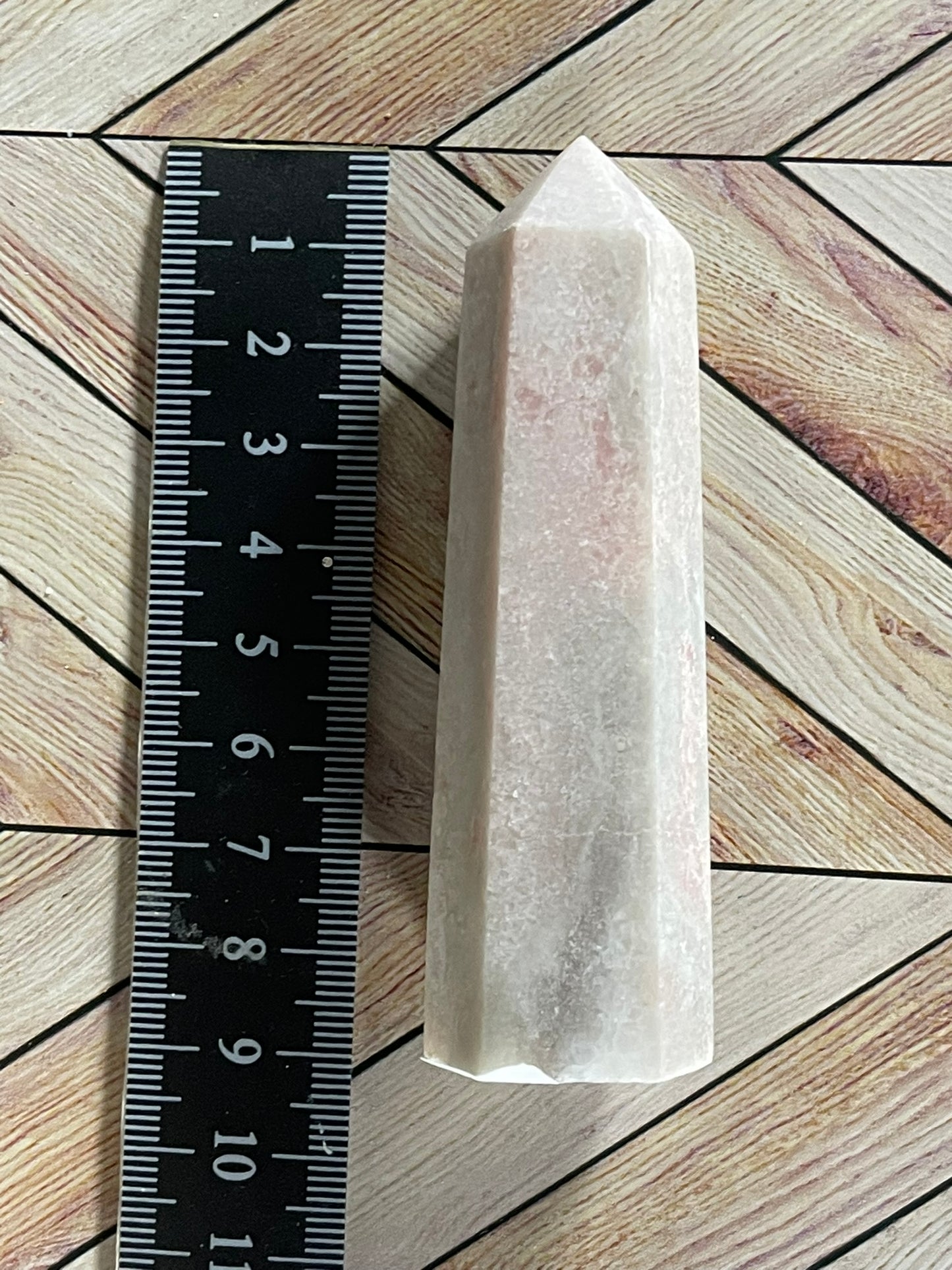 Tower - Pink Opal Jasper Natural Stone Quartz Crystal Obelisk Point - 89g