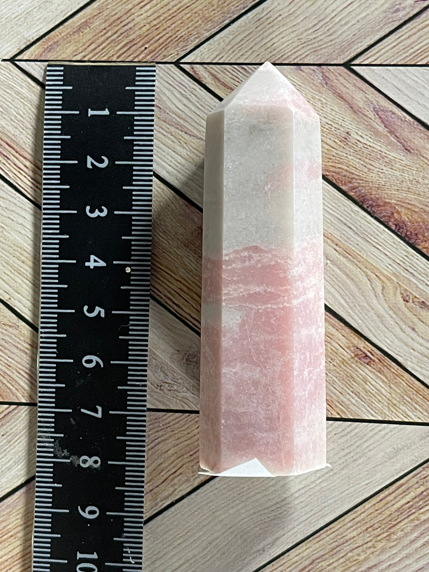 Tower - Pink Opal Jasper Natural Stone Quartz Crystal Obelisk Point - 70g