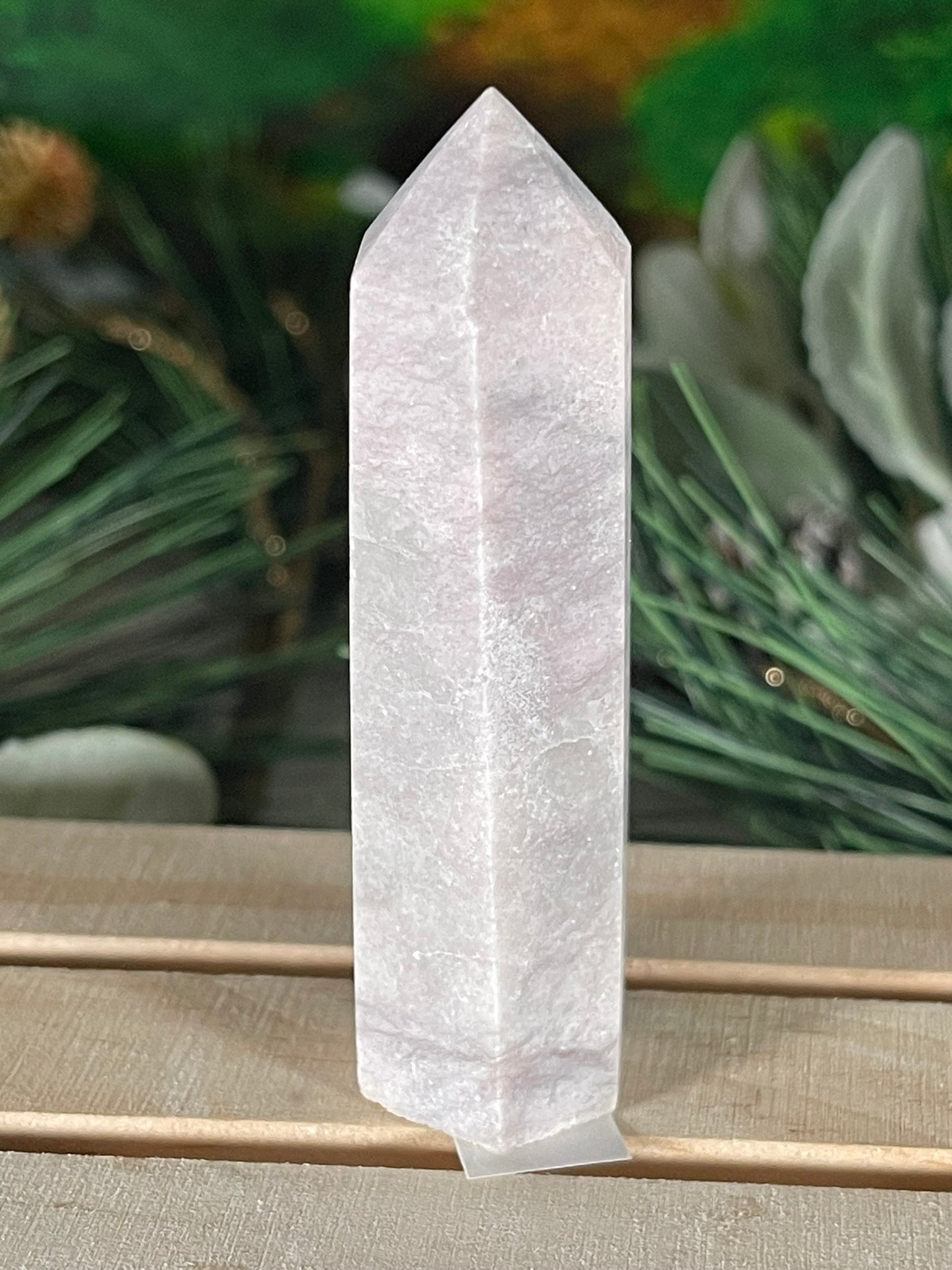 Tower - Pink Opal Jasper Natural Stone Quartz Crystal Obelisk Point - 71g