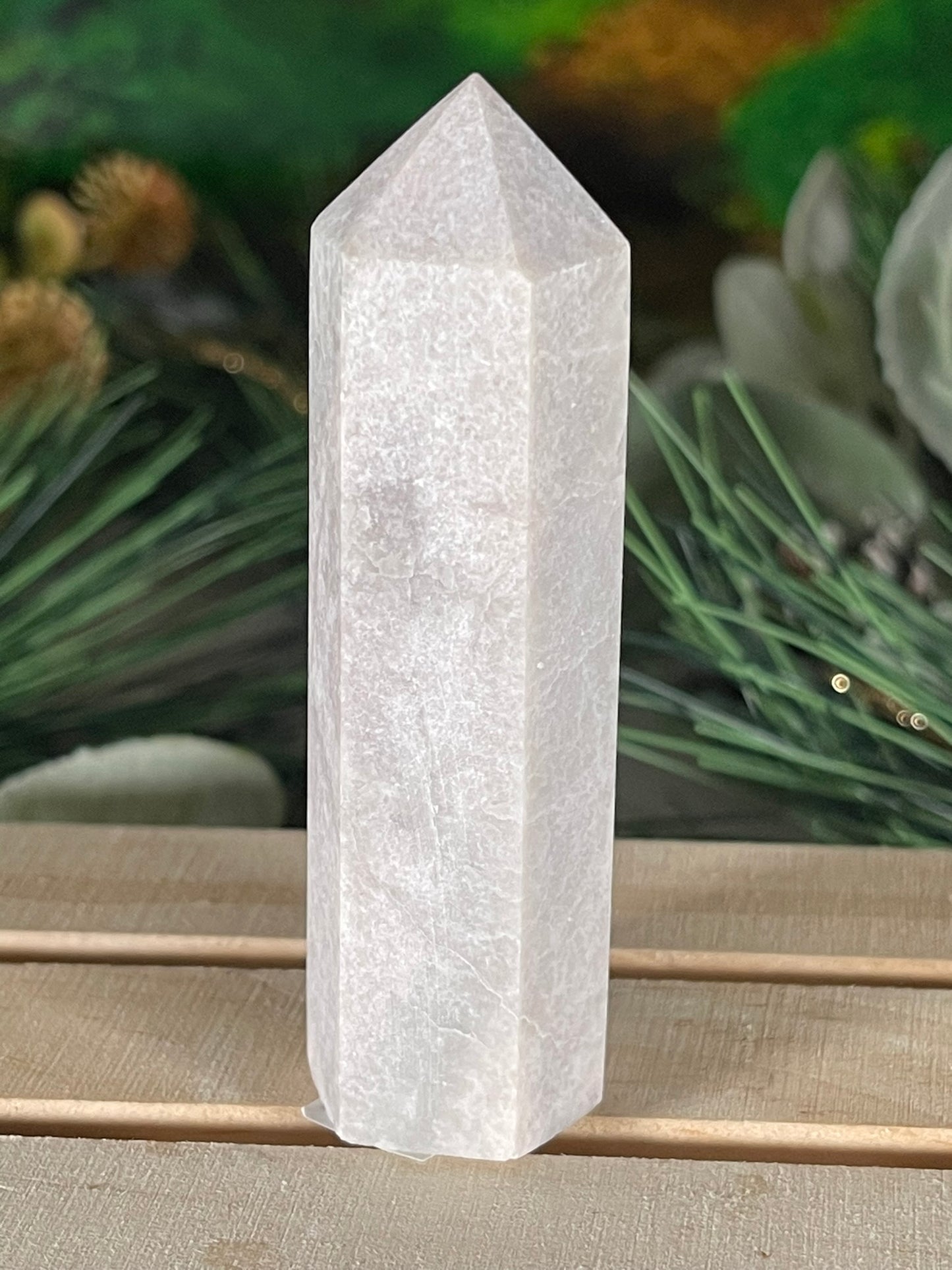 Tower - Pink Opal Jasper Natural Stone Quartz Crystal Obelisk Point - 84g