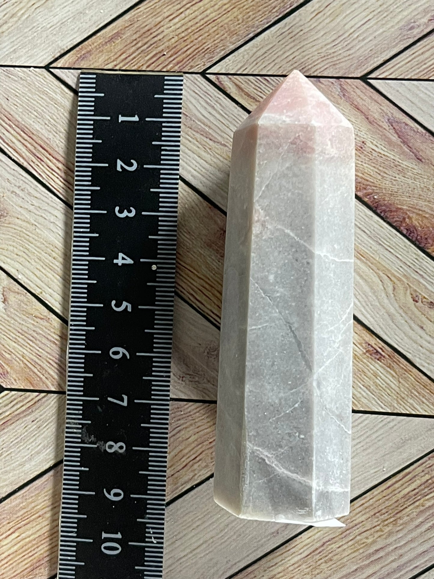 Tower - Pink Opal Jasper Natural Stone Quartz Crystal Obelisk Point - 105g