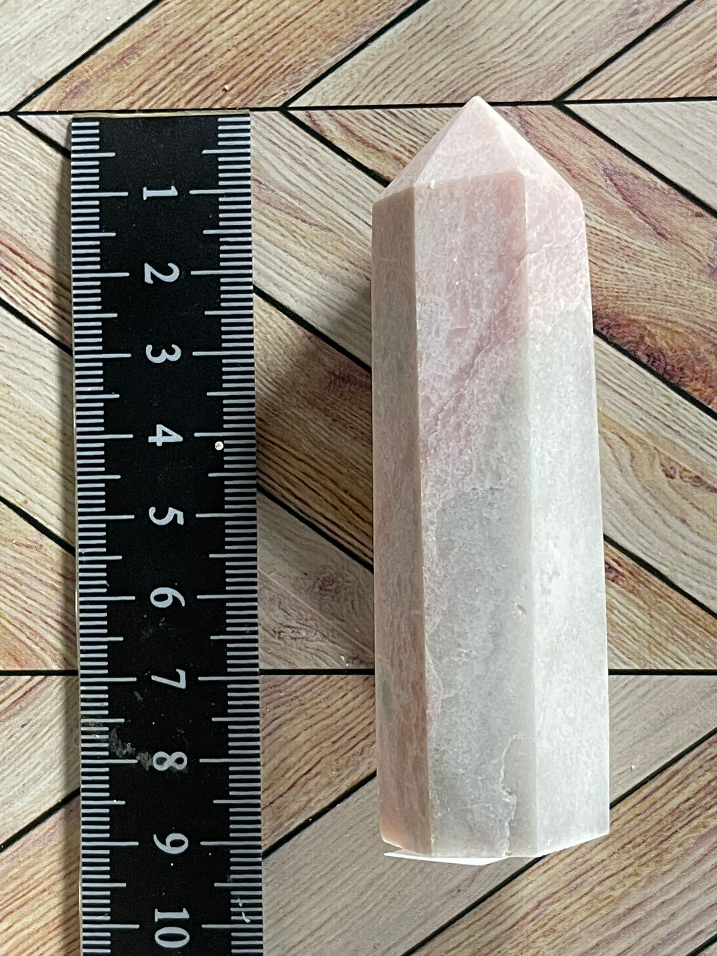 Tower - Pink Opal Jasper Natural Stone Quartz Crystal Obelisk Point - 91g