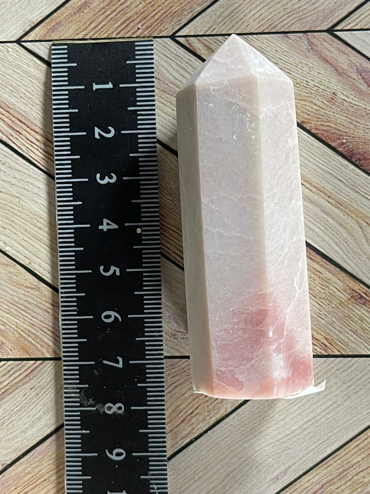 Tower - Pink Opal Jasper Natural Stone Quartz Crystal Obelisk Point - 71g