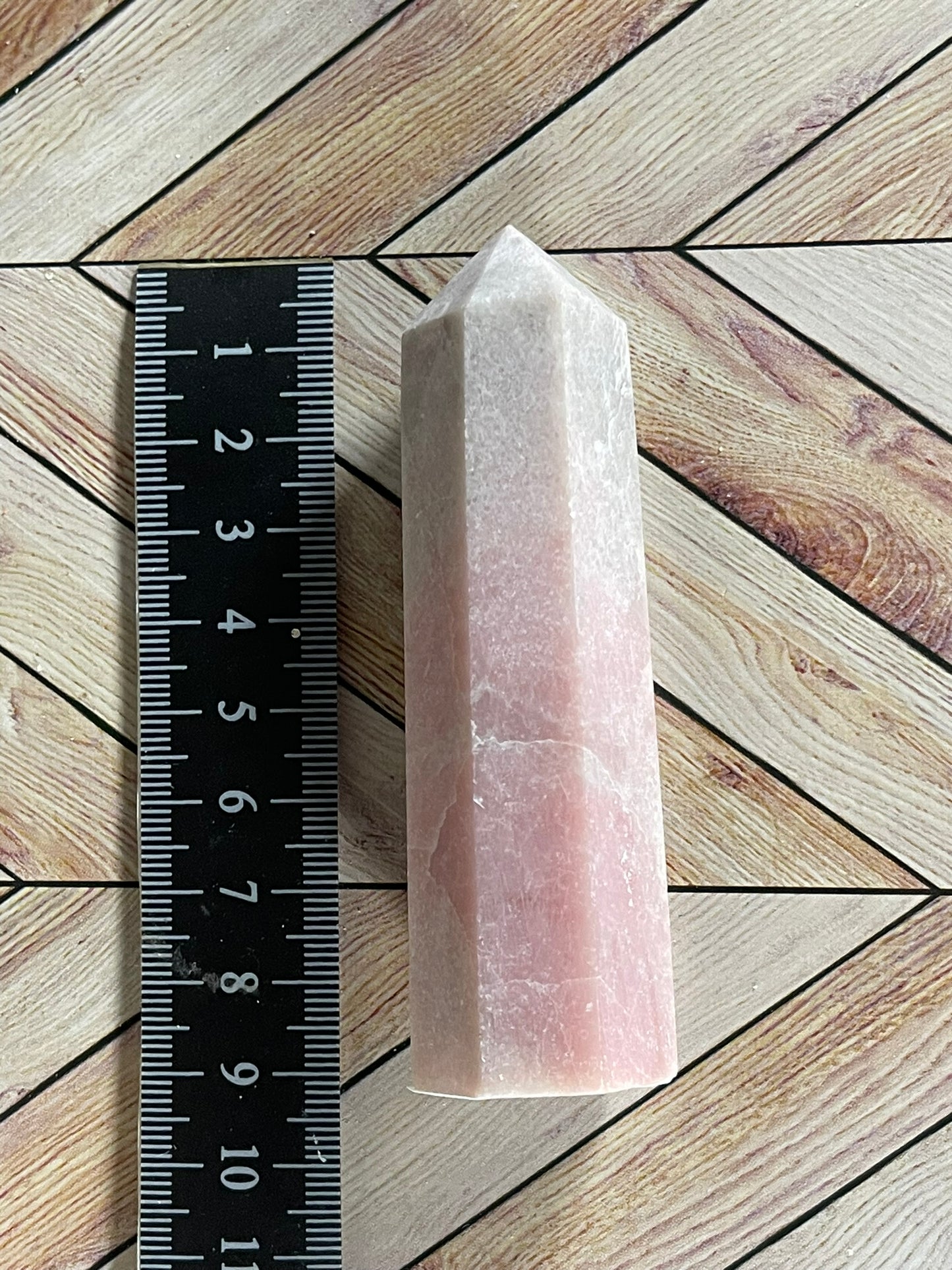 Tower - Pink Opal Jasper Natural Stone Quartz Crystal Obelisk Point - 94g