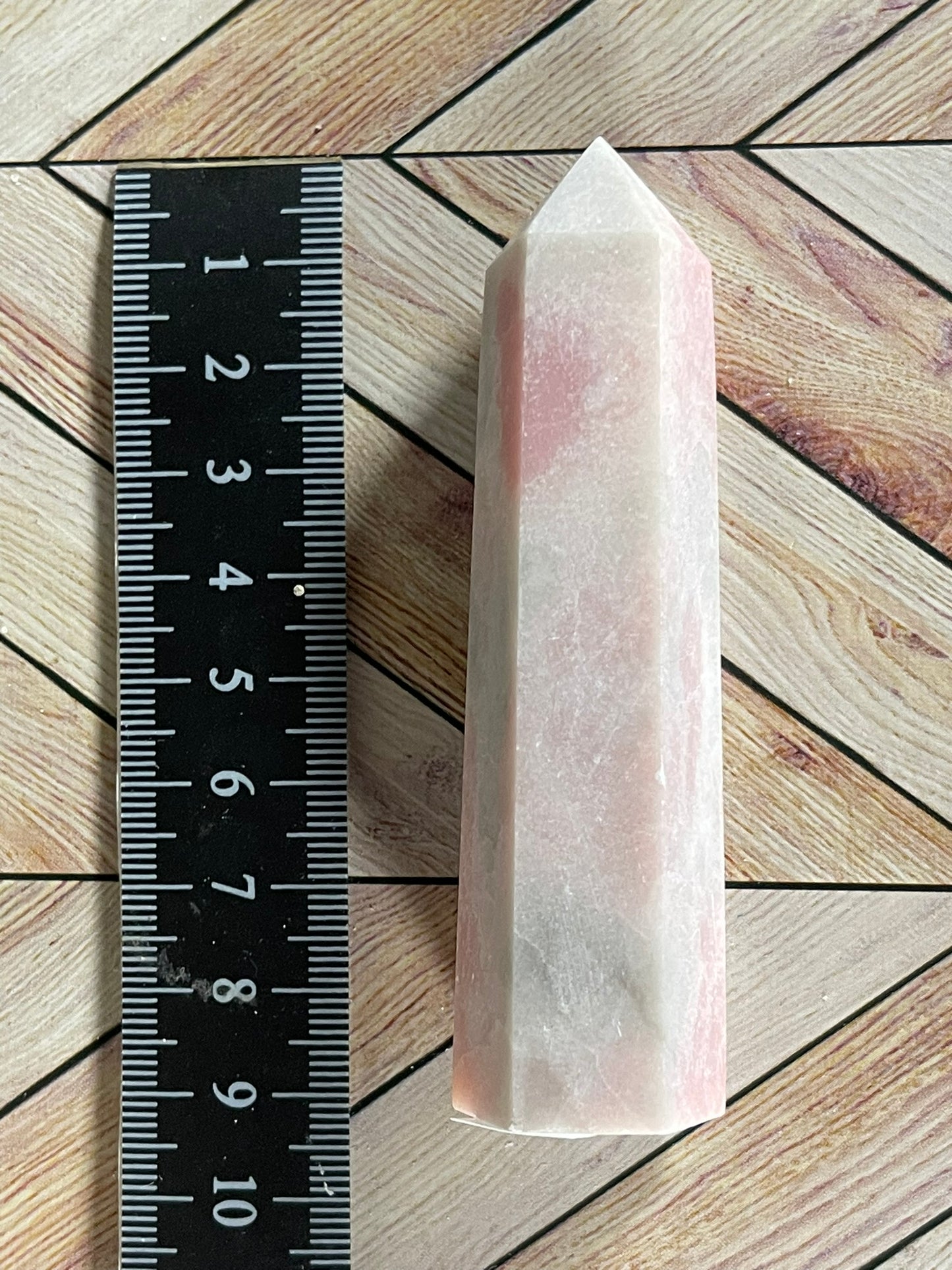 Tower - Pink Opal Jasper Natural Stone Quartz Crystal Obelisk Point - 81g