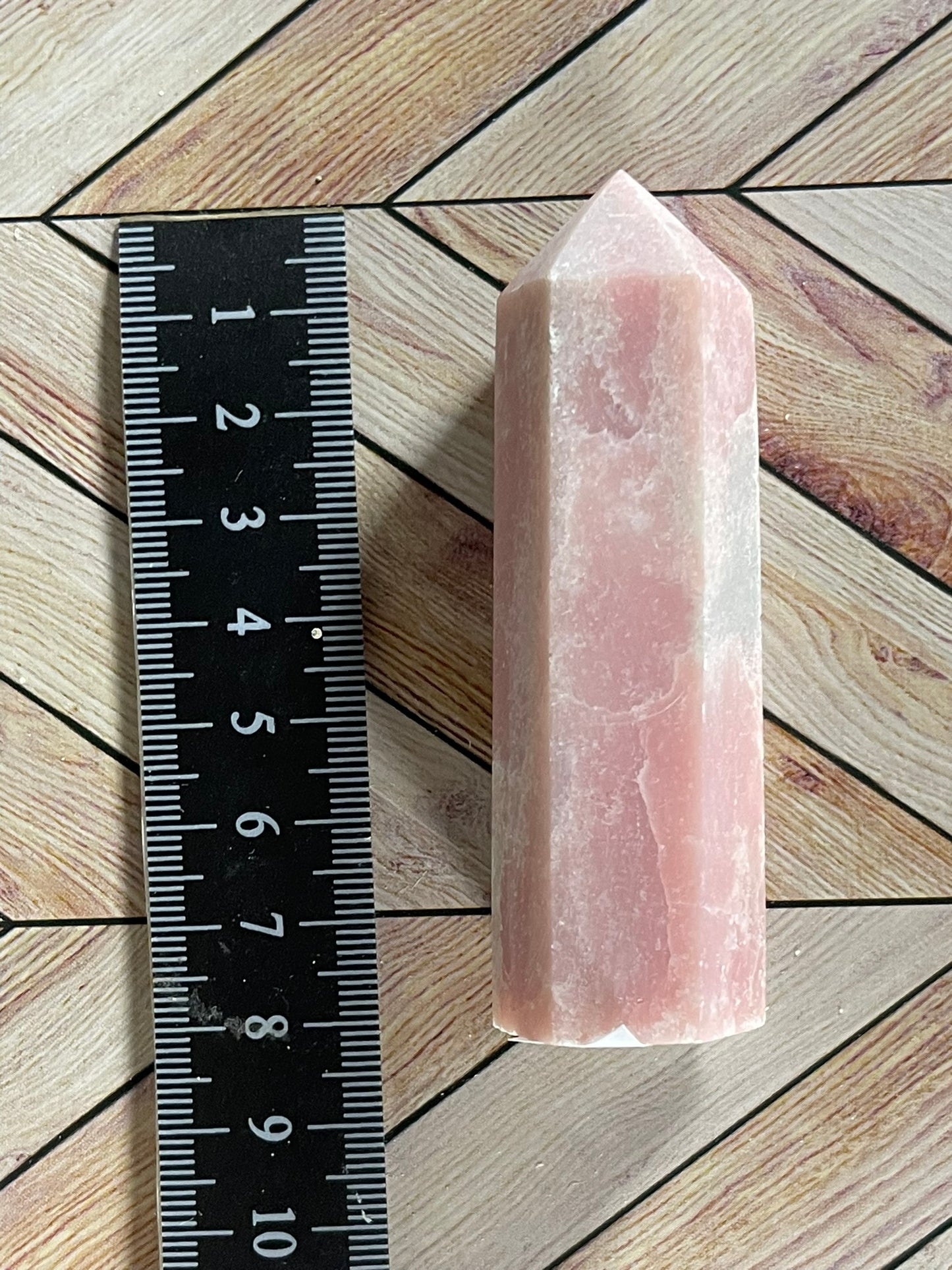 Tower - Pink Opal Jasper Natural Stone Quartz Crystal Obelisk Point - 83g