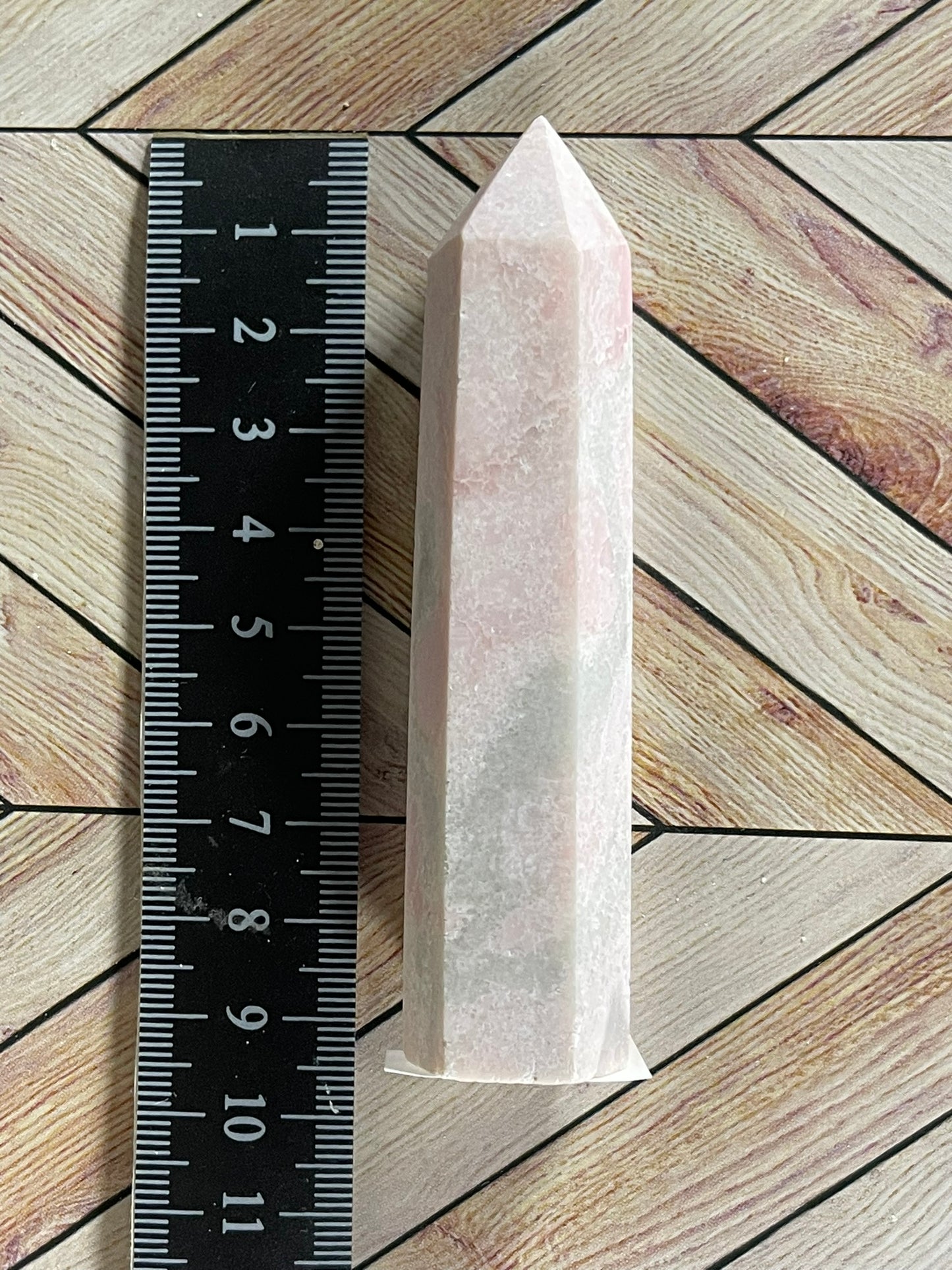 Tower - Pink Opal Jasper Natural Stone Quartz Crystal Obelisk Point - 71g