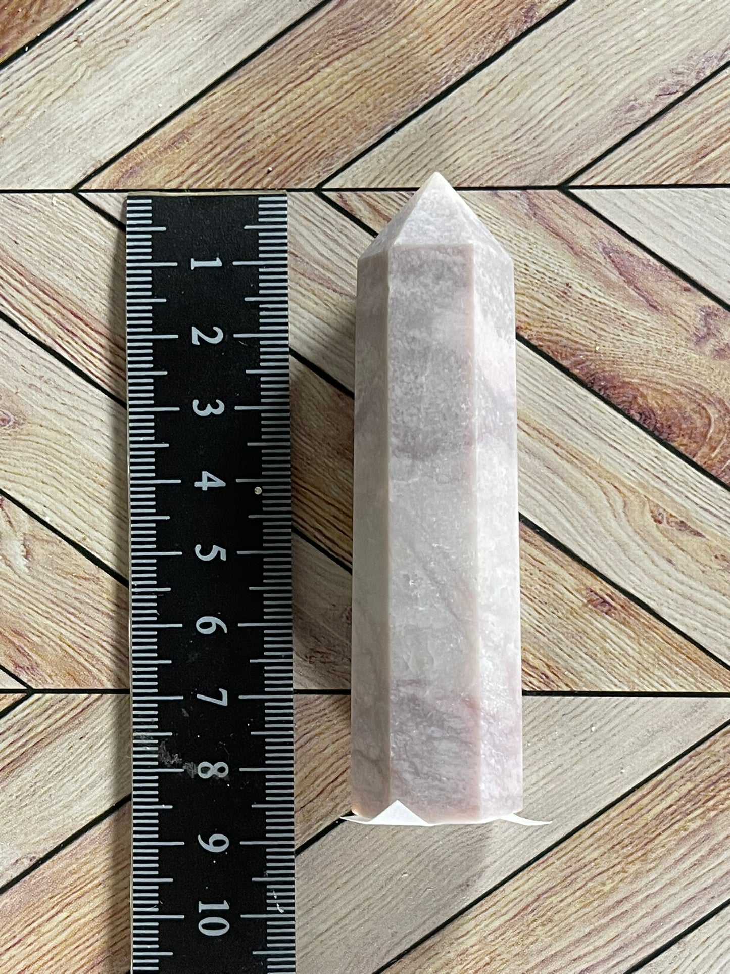 Tower - Pink Opal Jasper Natural Stone Quartz Crystal Obelisk Point - 66g