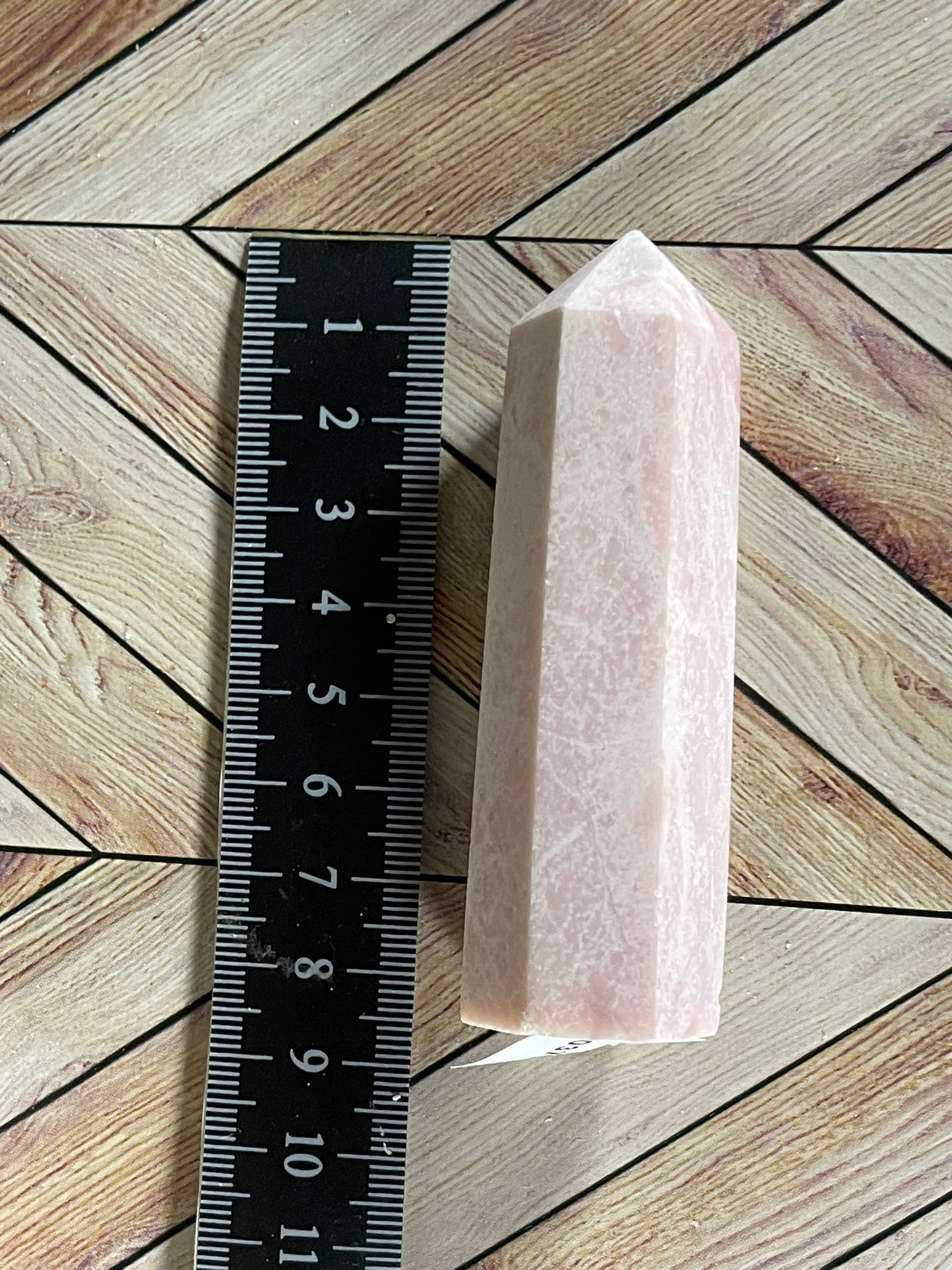 Tower - Pink Opal Jasper Natural Stone Quartz Crystal Obelisk Point - 82g