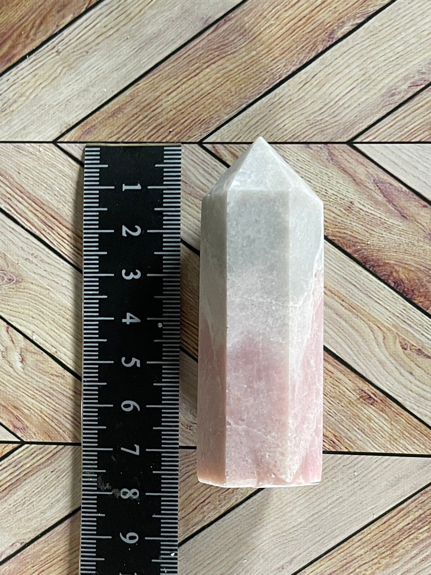 Tower - Pink Opal Jasper Natural Stone Quartz Crystal Obelisk Point - 80g