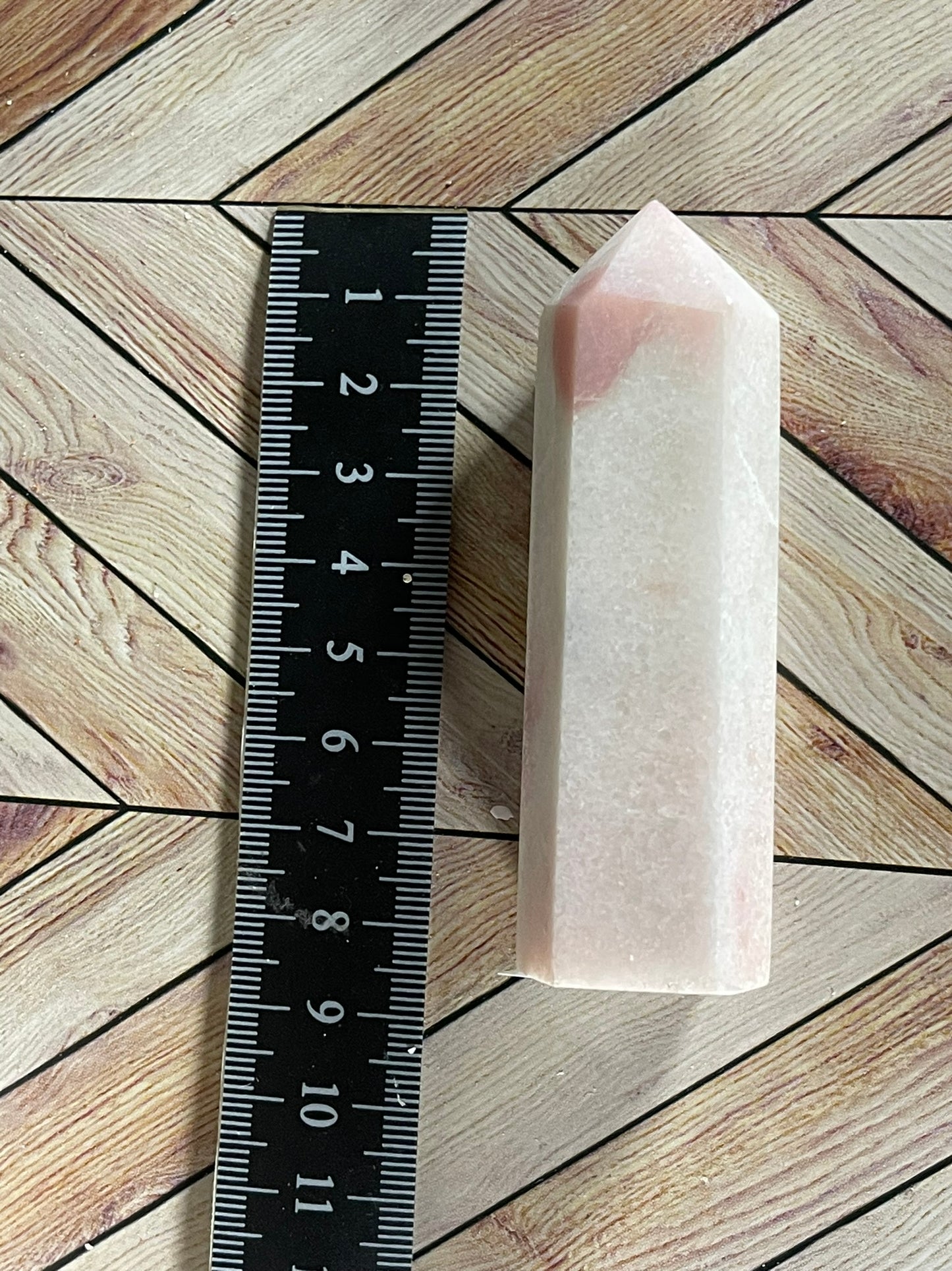 Tower - Pink Opal Jasper Natural Stone Quartz Crystal Obelisk Point - 93g