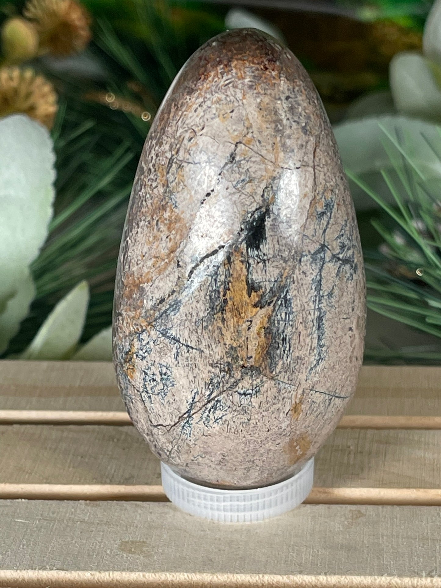 Dinosaur Bone Fossil Original Madagascar Rock Stone Polished Egg - 146g