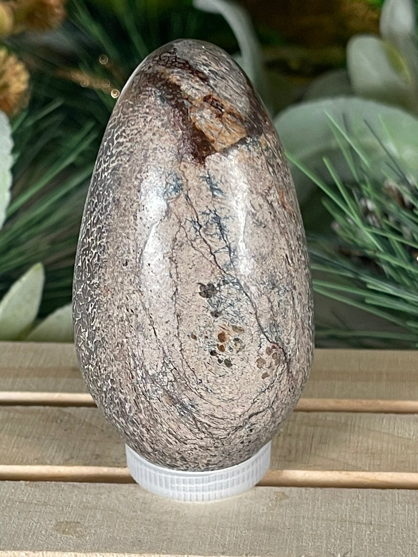 Dinosaur Bone Fossil Original Madagascar Rock Stone Polished Egg - 146g