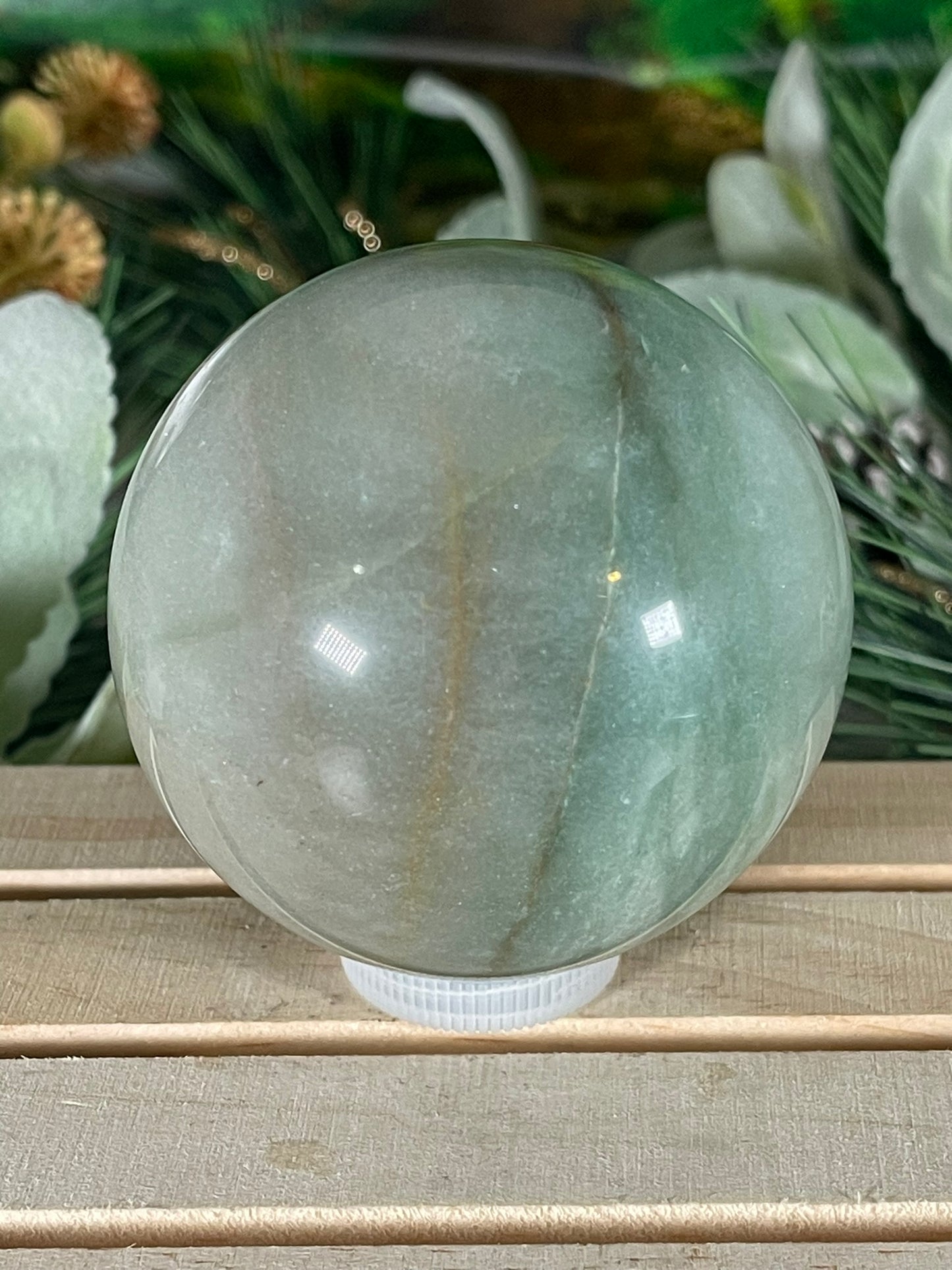 Crystal Ball - Green Aventurine Rare Unique Sphere Natural Stone - 415g