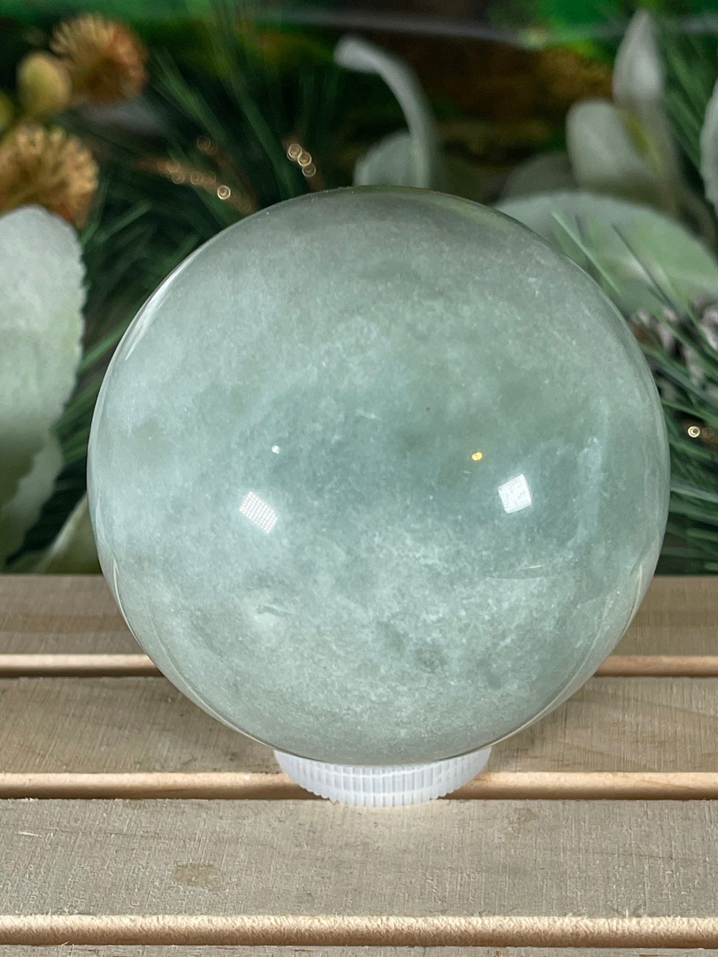 Crystal Ball - Green Aventurine Rare Unique Sphere Natural Stone - 397g