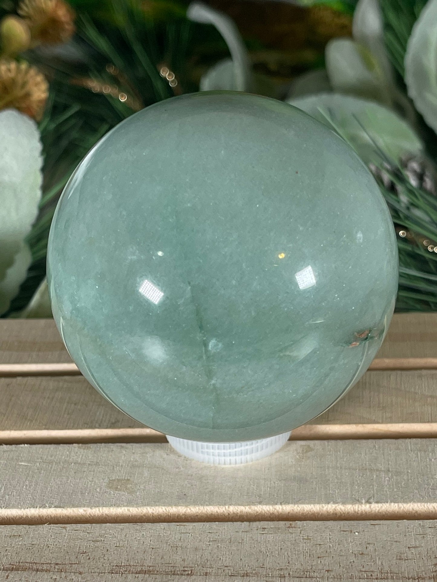 Crystal Ball - Green Aventurine Rare Unique Sphere Natural Stone - 442g