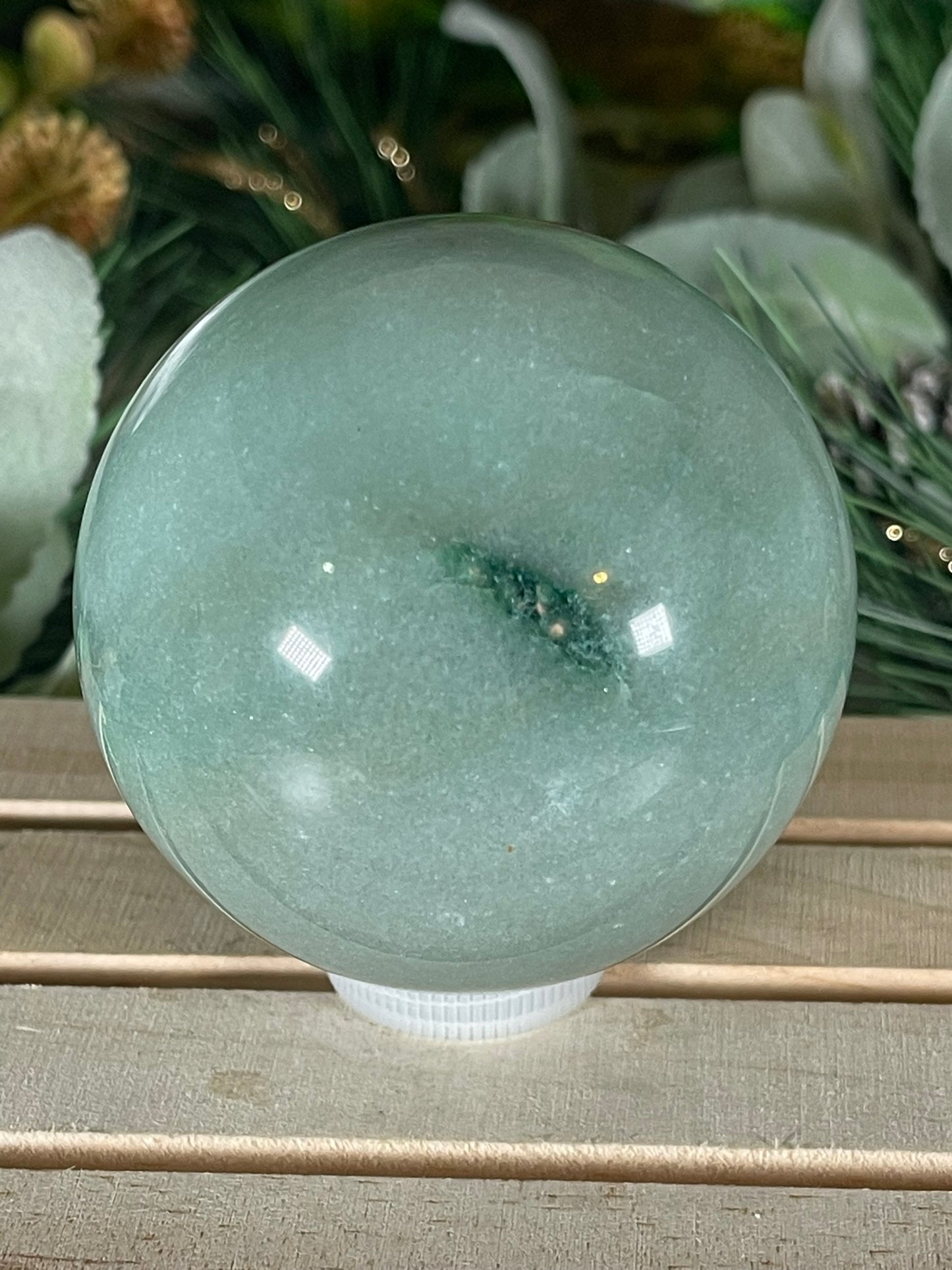 Crystal Ball - Green Aventurine Rare Unique Sphere Natural Stone - 442g