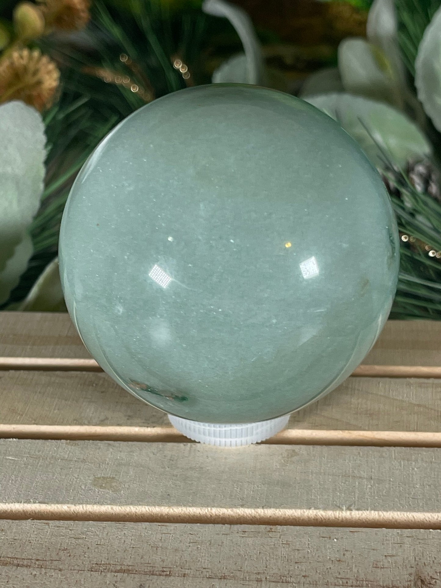 Crystal Ball - Green Aventurine Rare Unique Sphere Natural Stone - 442g