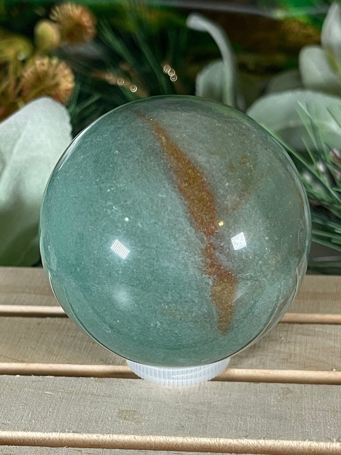 Crystal Ball - Green Aventurine Rare Unique Sphere Natural Stone - 375g