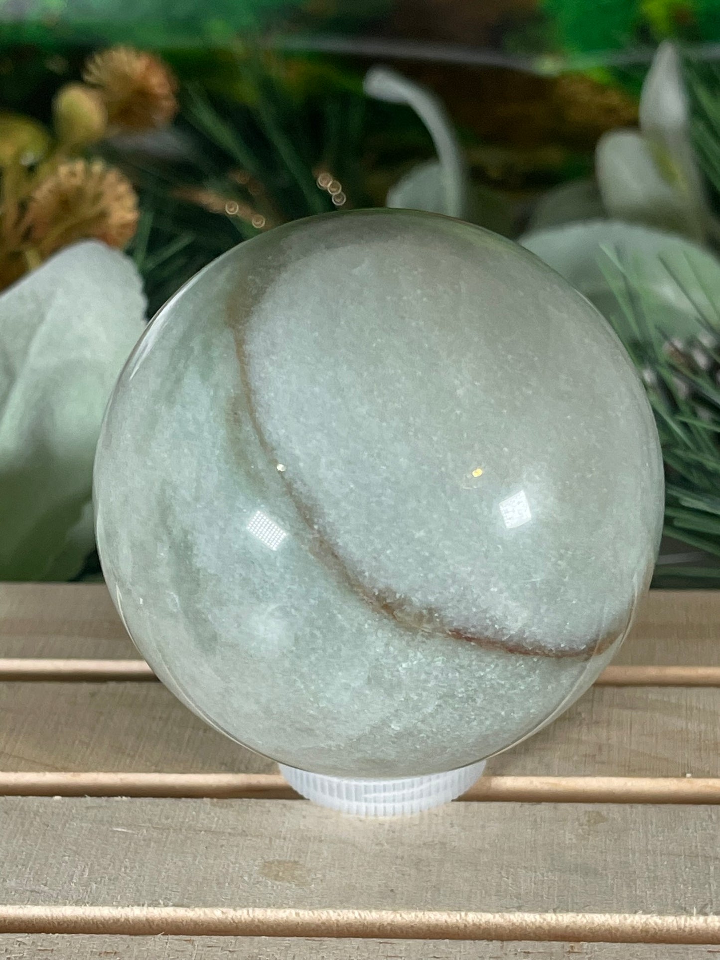 Crystal Ball - Green Aventurine Rare Unique Sphere Natural Stone - 429g